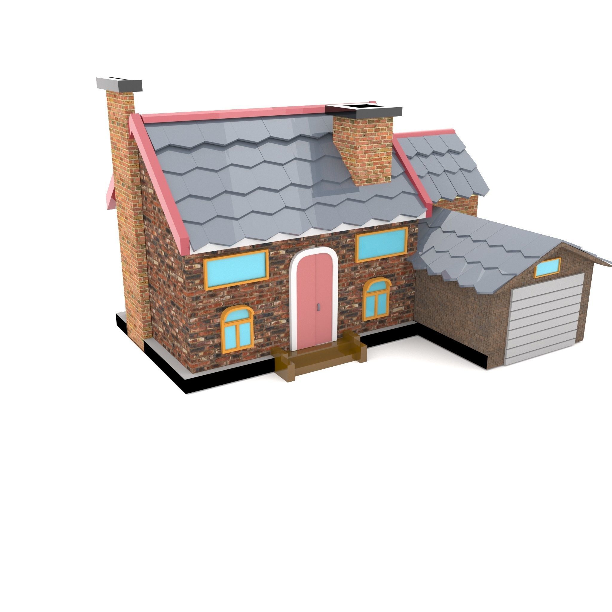 cartoon house 3D model_1