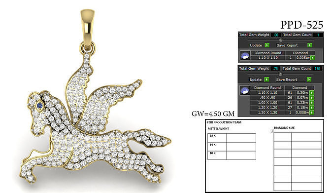 Angle horse pendant 3dm 1render detail 3D print model