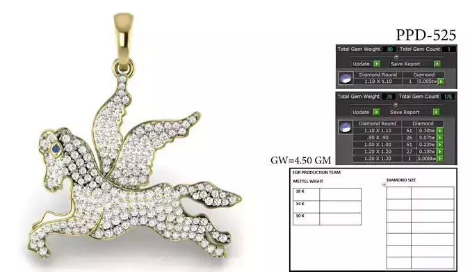Angle horse pendant 3dm 1render detail 3D print model