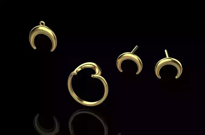 ring earrings pendant 3D print model