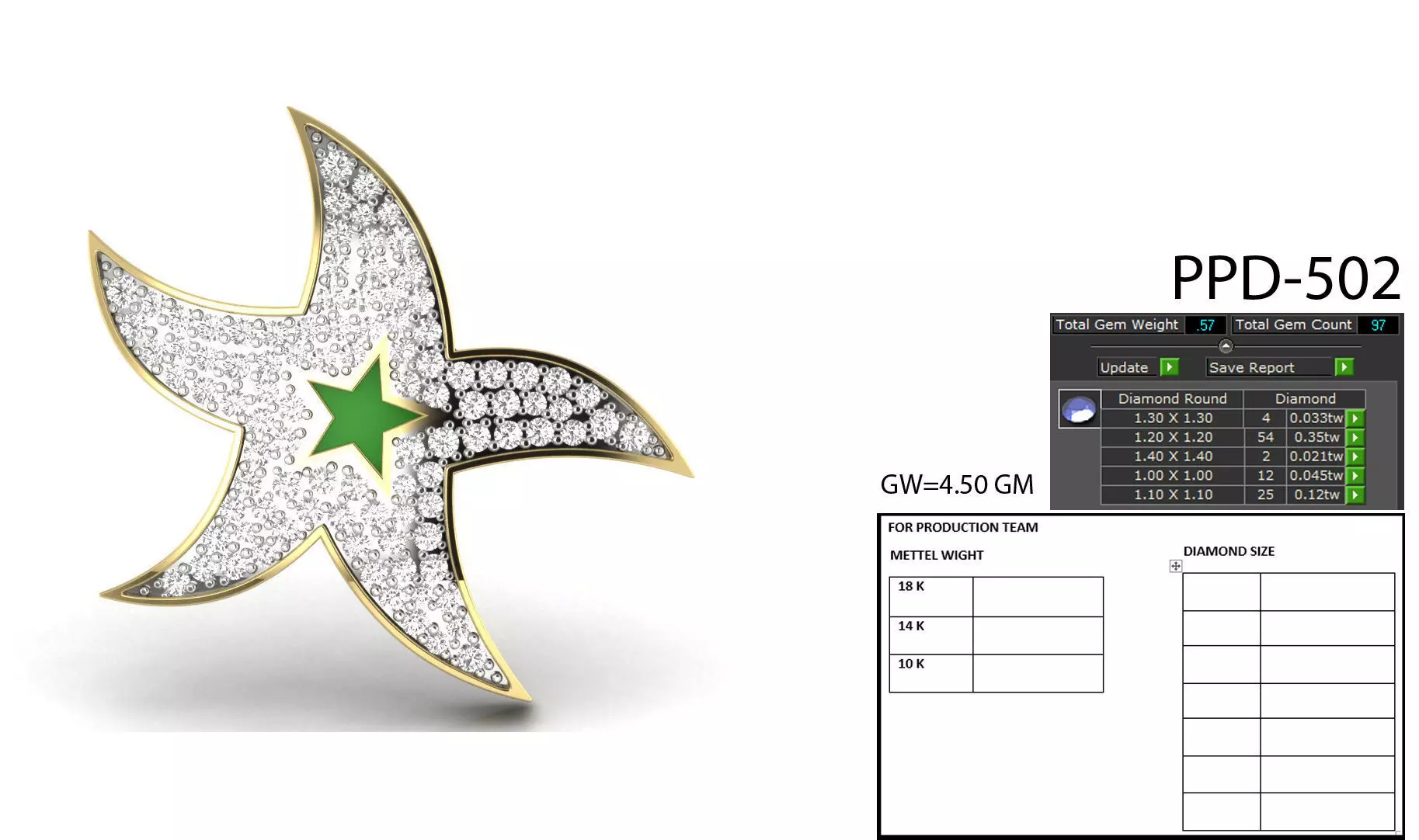 Star fish pendant 3dm 1render detail 3D print model_0