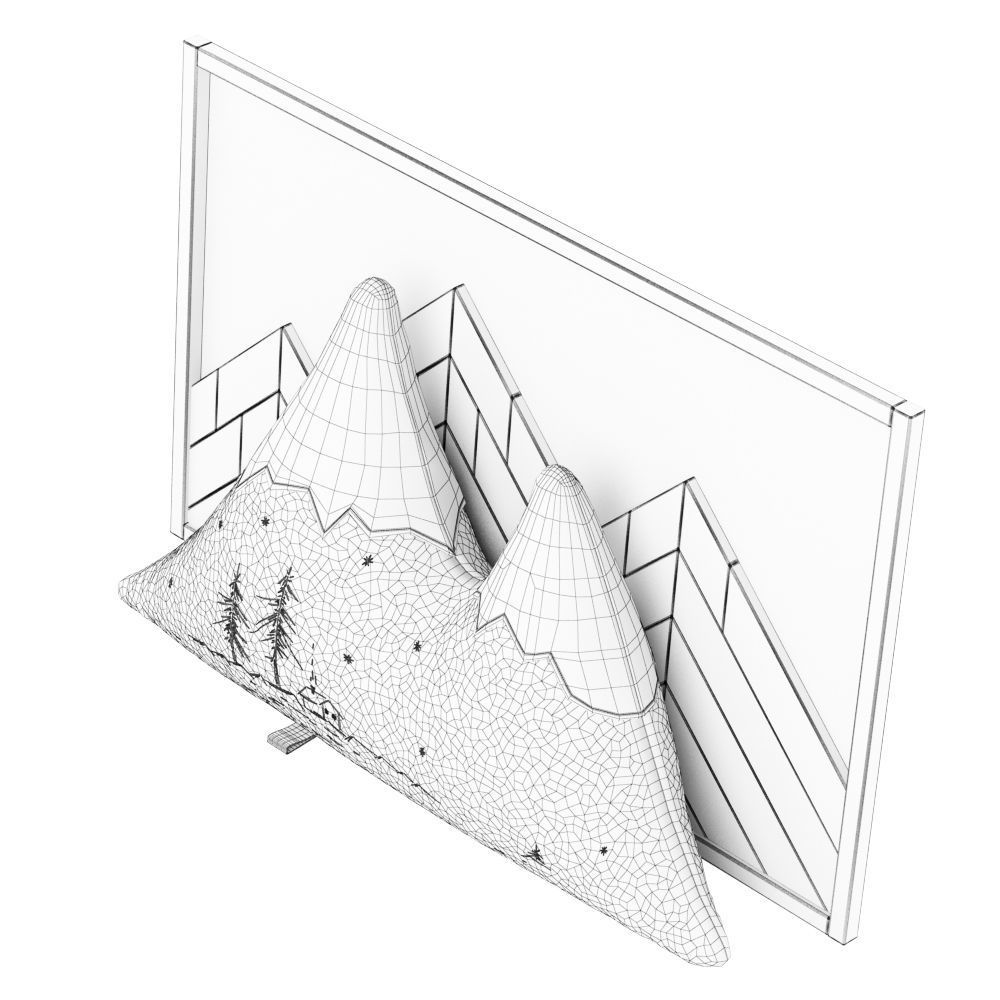  Decorative mountain pillow and decorative wall panel  3D model_6