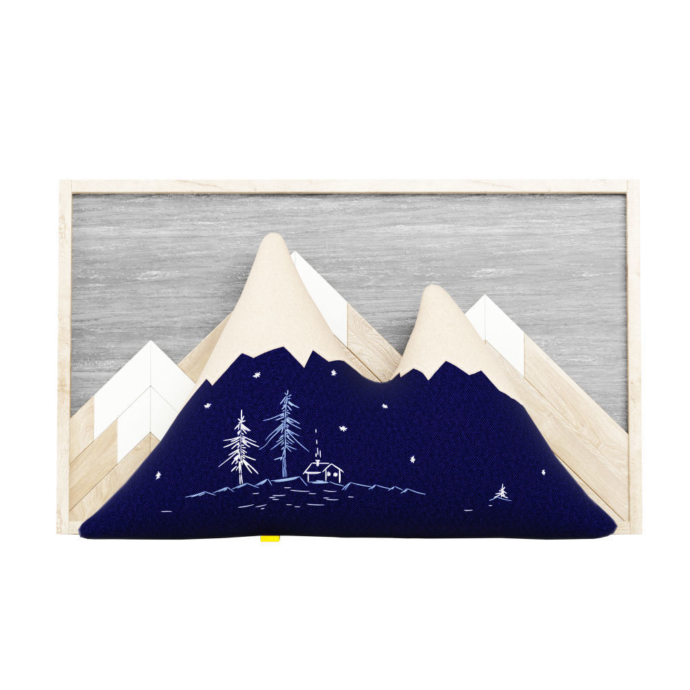  Decorative mountain pillow and decorative wall panel  3D model_2
