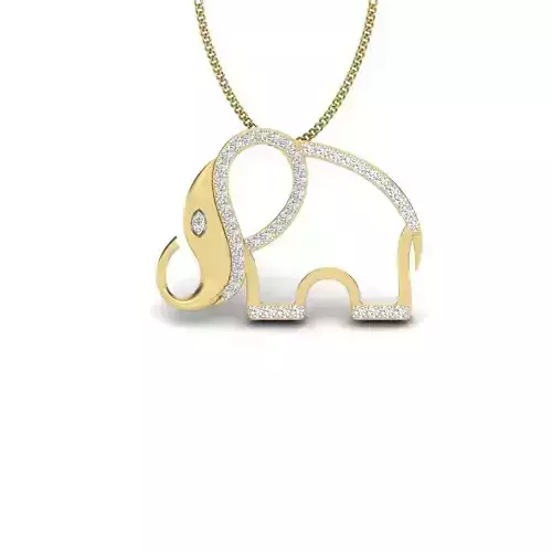 Baby elephant pendant 3dm stl 1render detail 3D print model