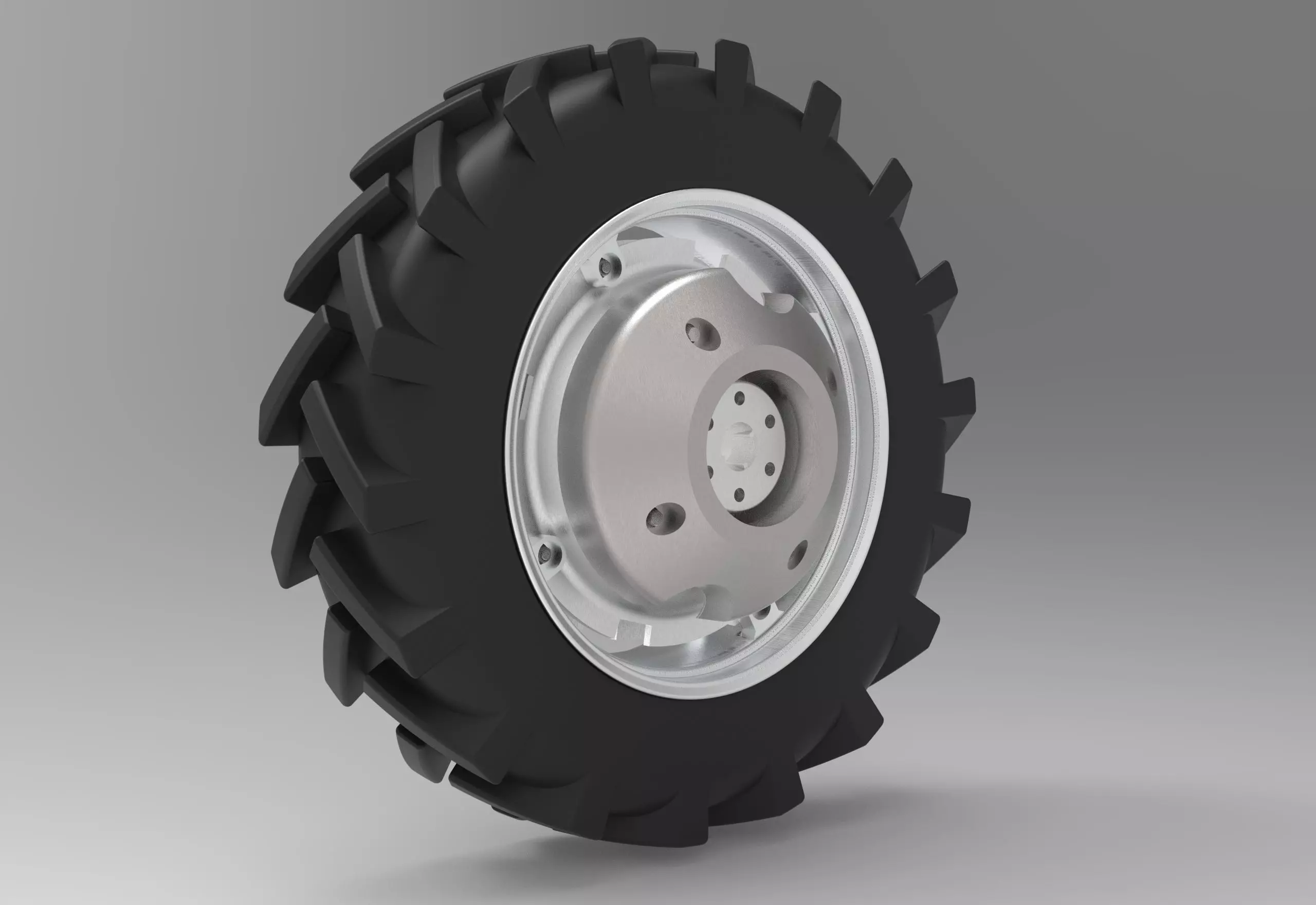 Tractor Wheel Low-poly 3D model_0