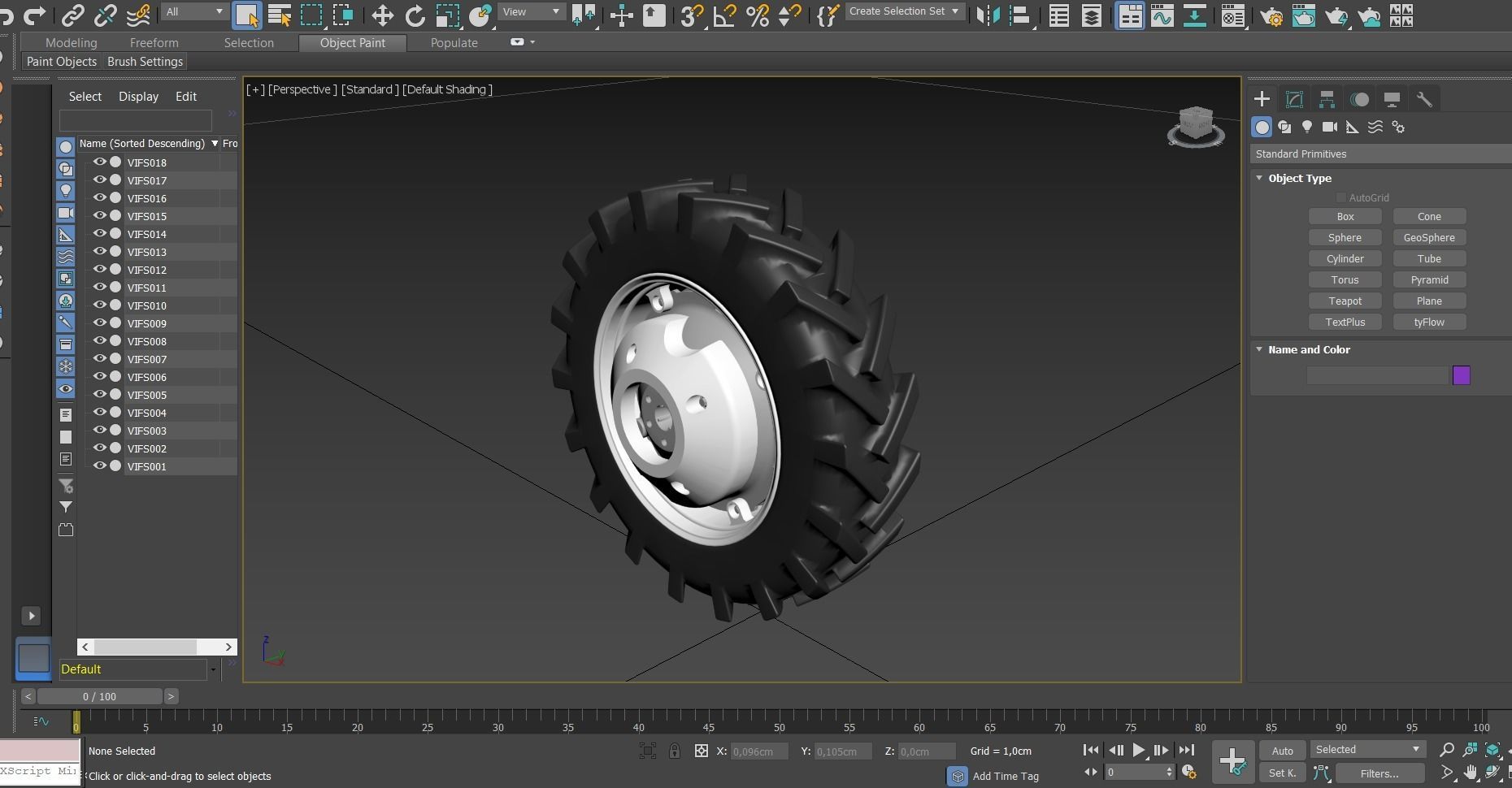 Tractor Wheel Low-poly 3D model_5