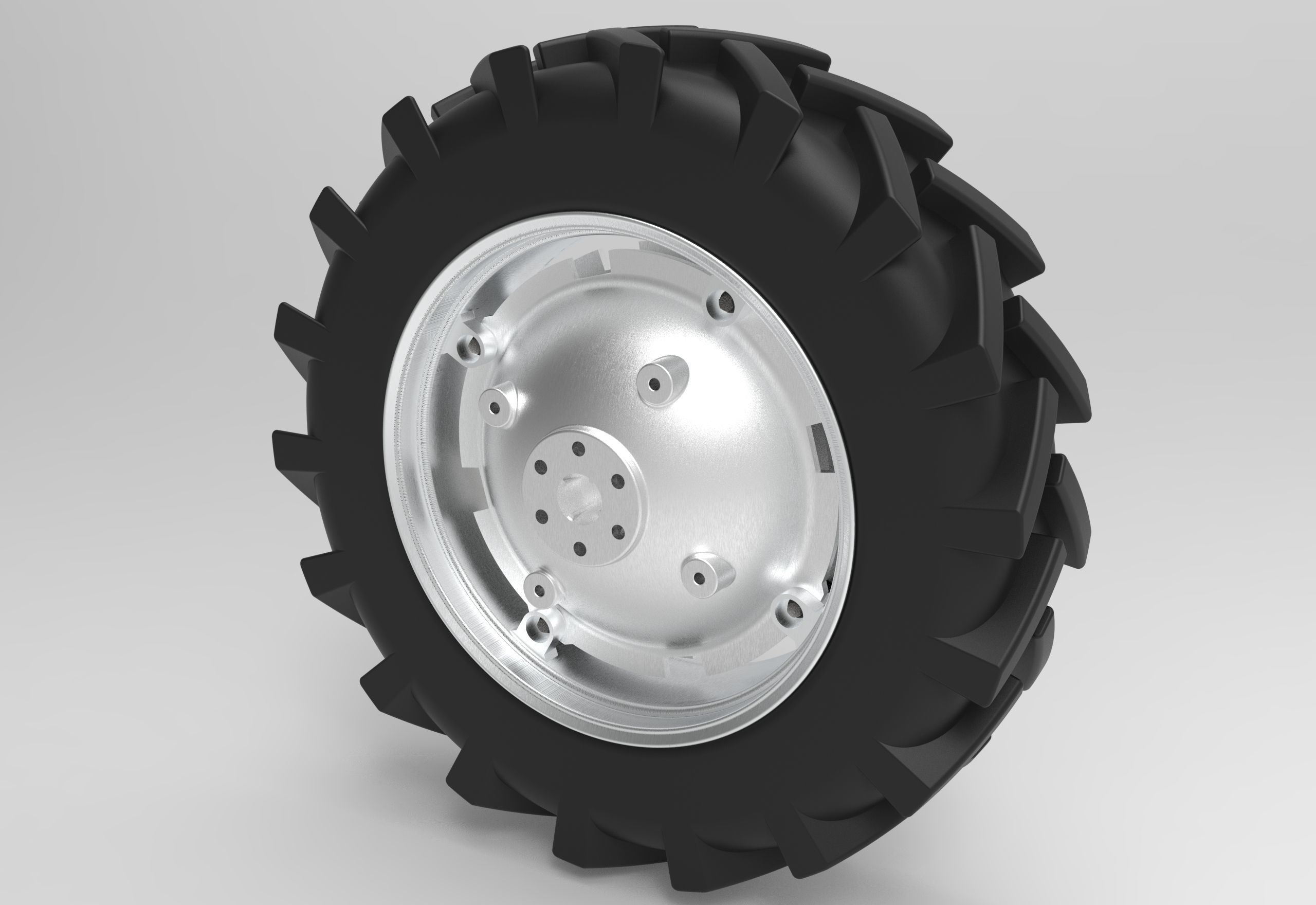 Tractor Wheel Low-poly 3D model_1