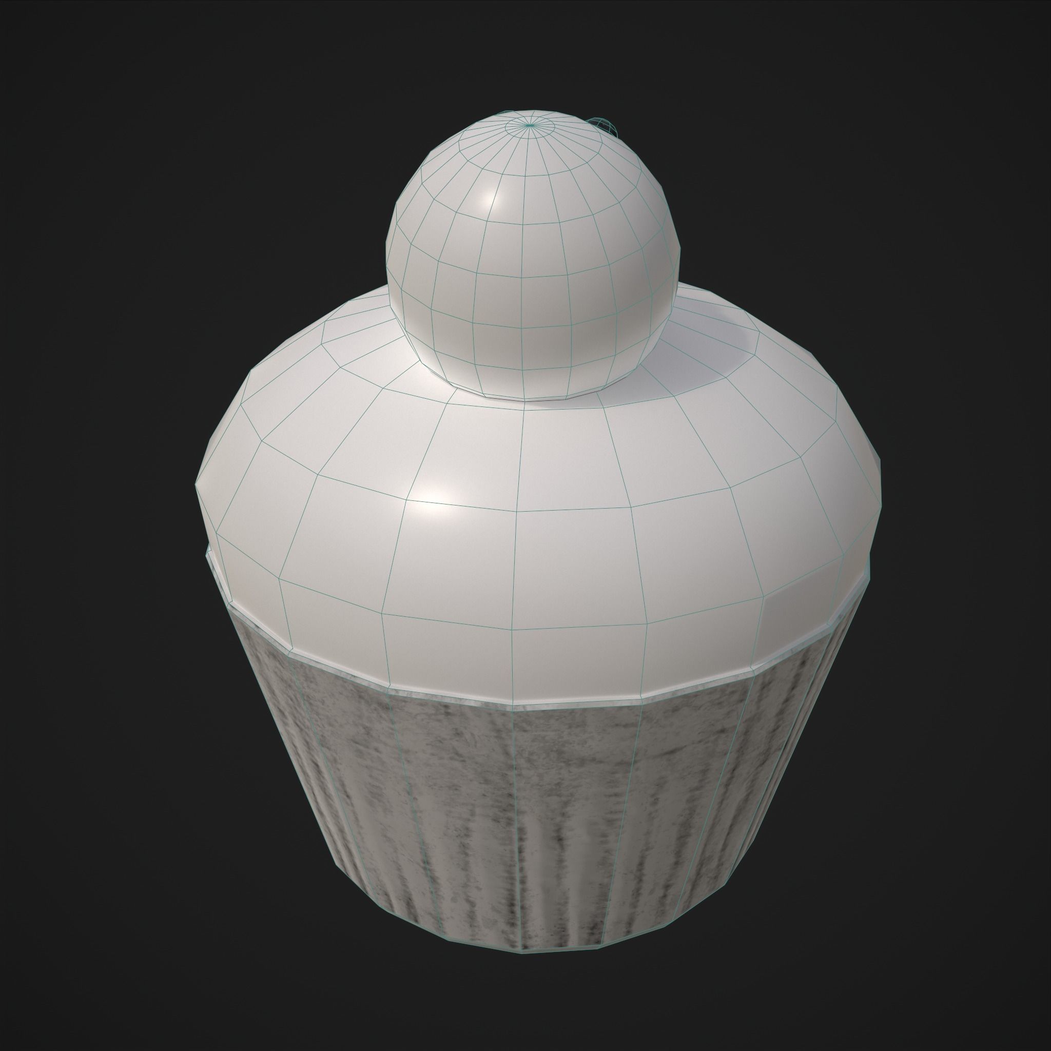 Snow Man Cup Cakes Low-poly 3D model_31