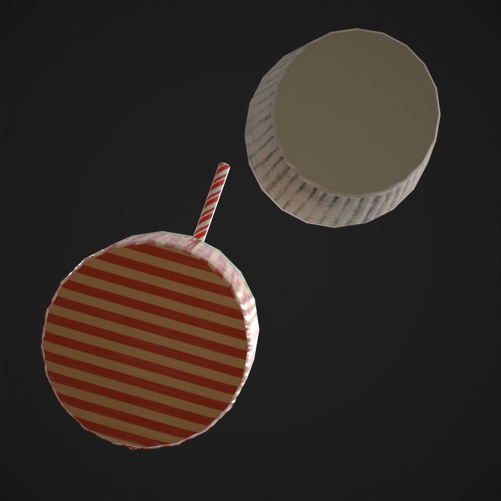 Snow Man Cup Cakes Low-poly 3D model_18