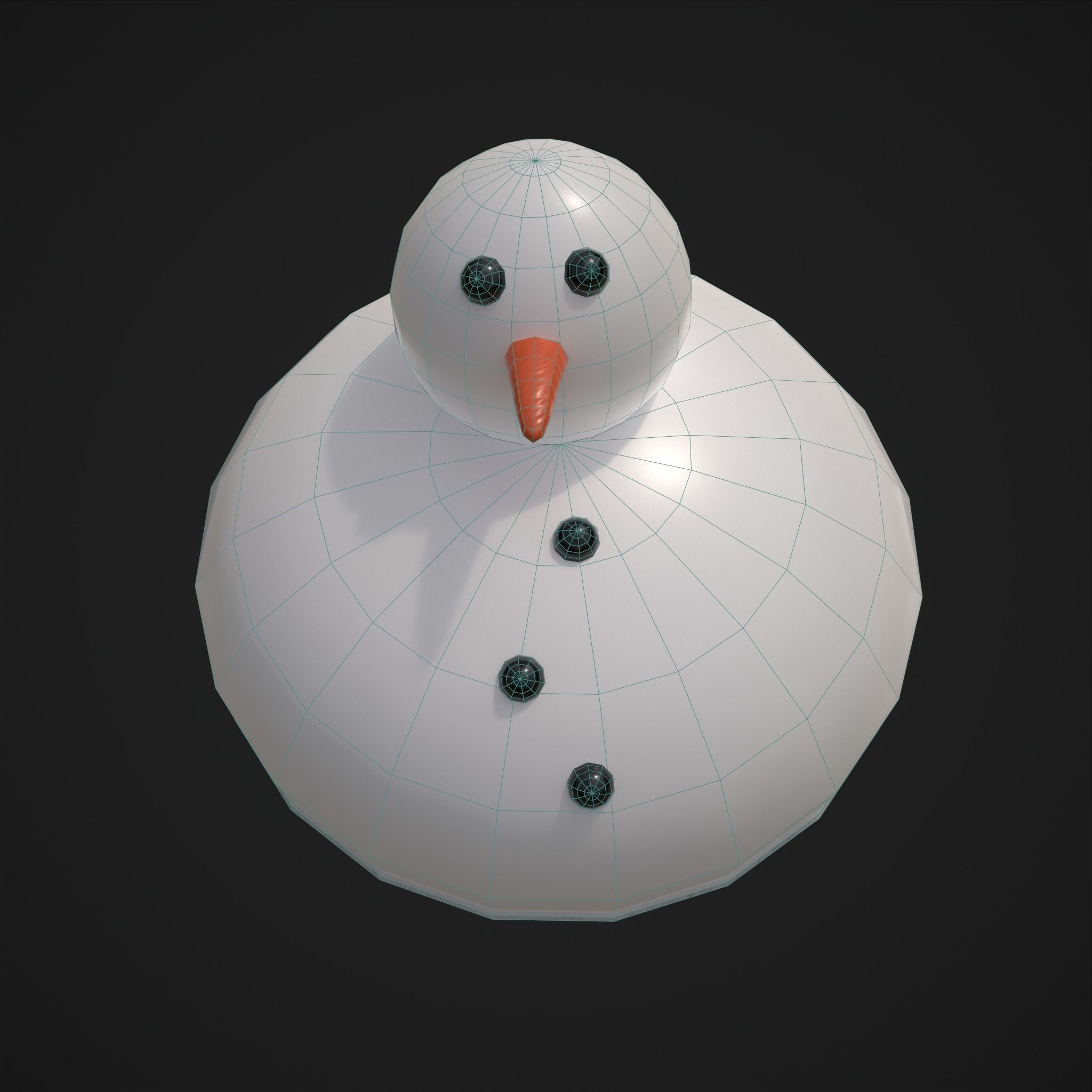 Snow Man Cup Cakes Low-poly 3D model_33