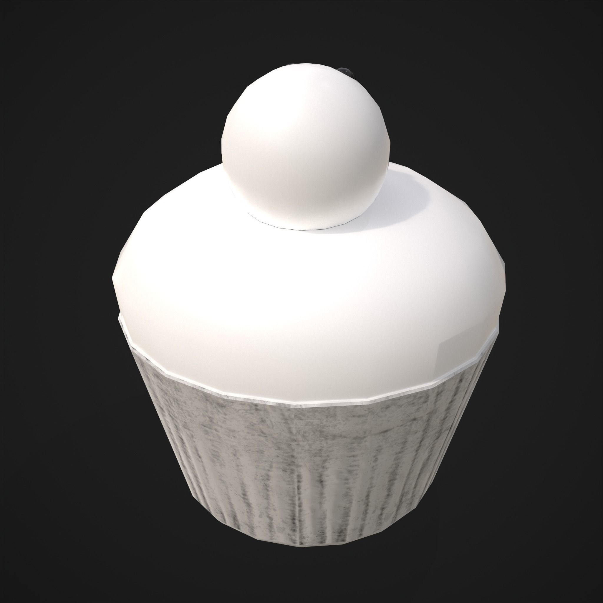 Snow Man Cup Cakes Low-poly 3D model_30
