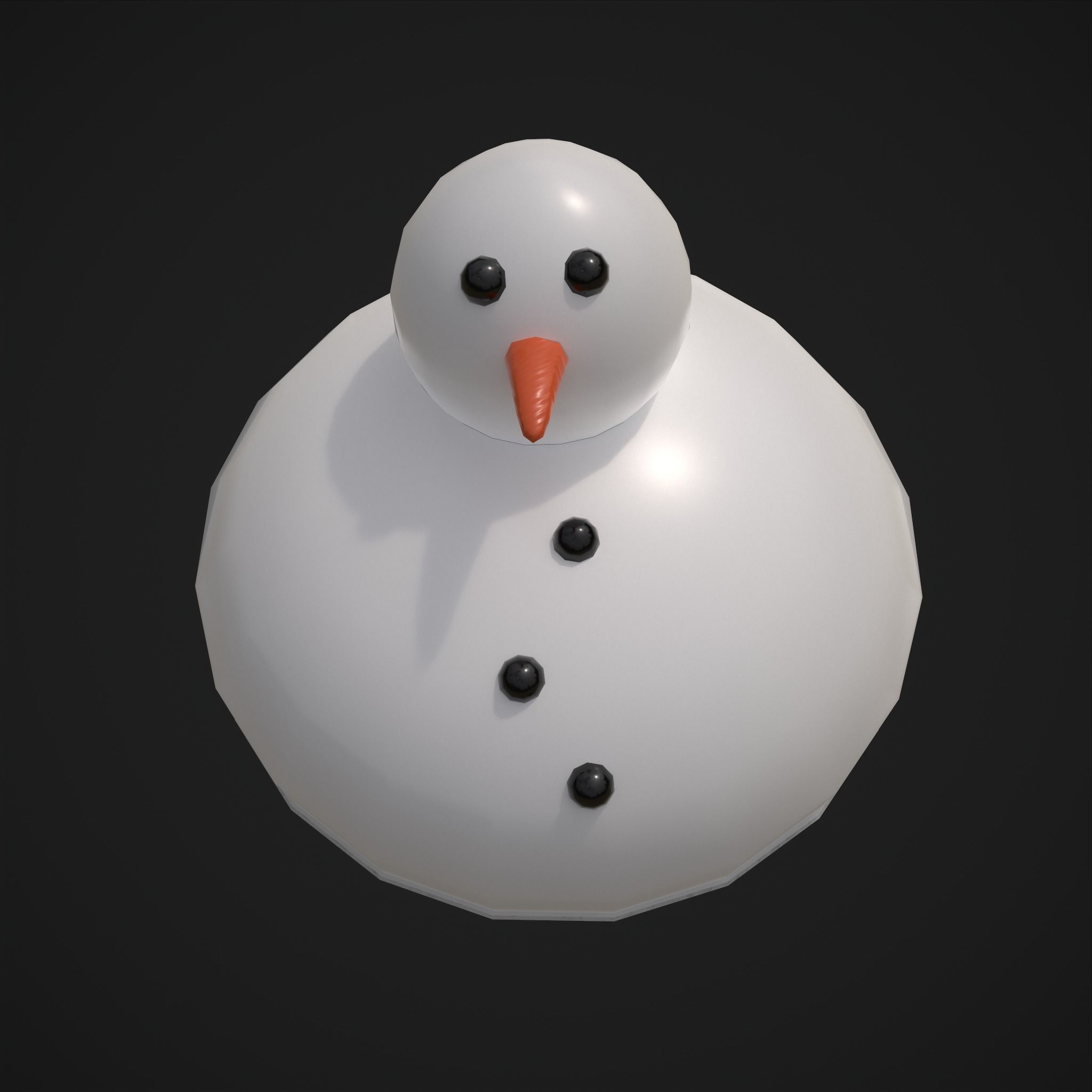 Snow Man Cup Cakes Low-poly 3D model_32