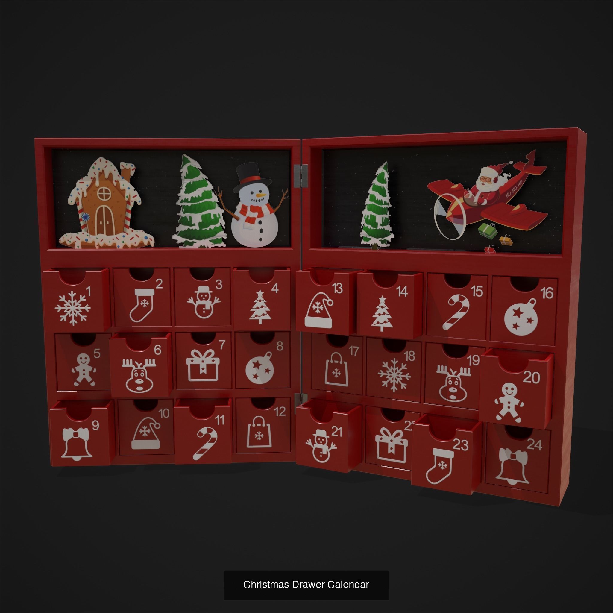 Christmas Cookies Calendar and Hot Chocolate Pack 3D Model Collection_23