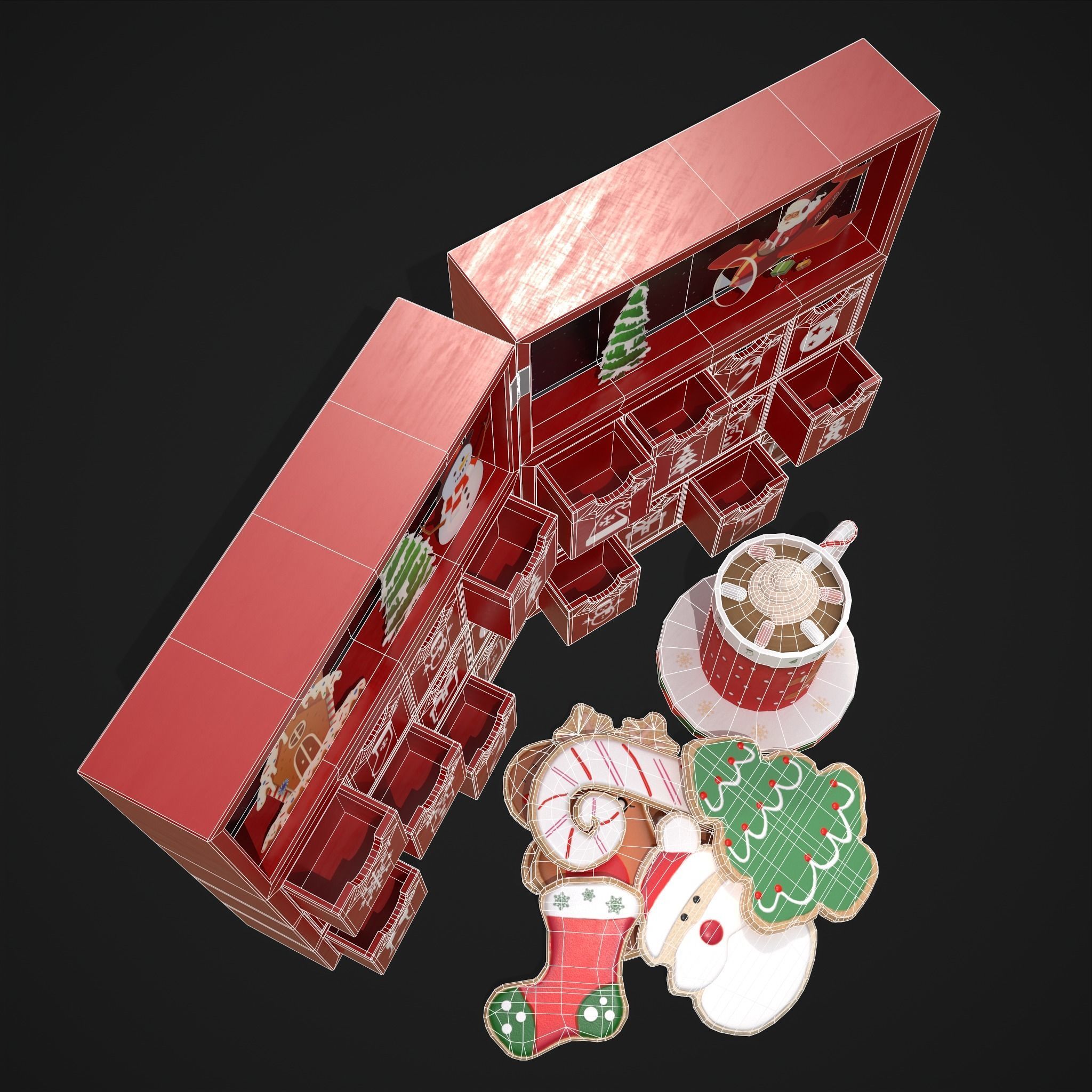 Christmas Cookies Calendar and Hot Chocolate Pack 3D Model Collection_14