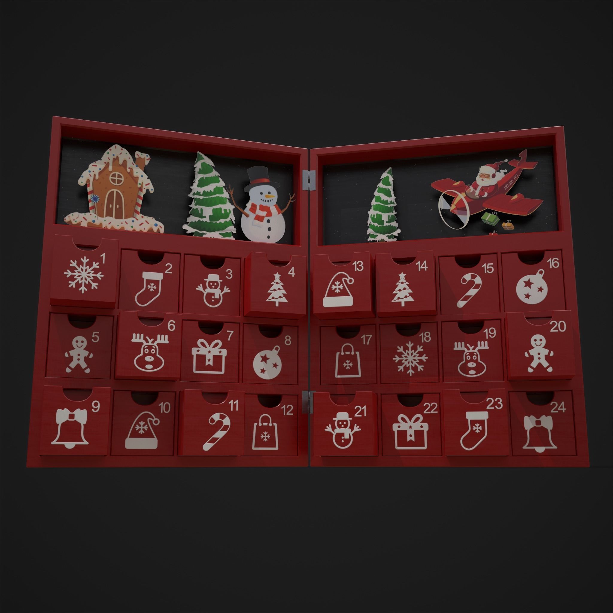 Christmas Cookies Calendar and Hot Chocolate Pack 3D Model Collection_32