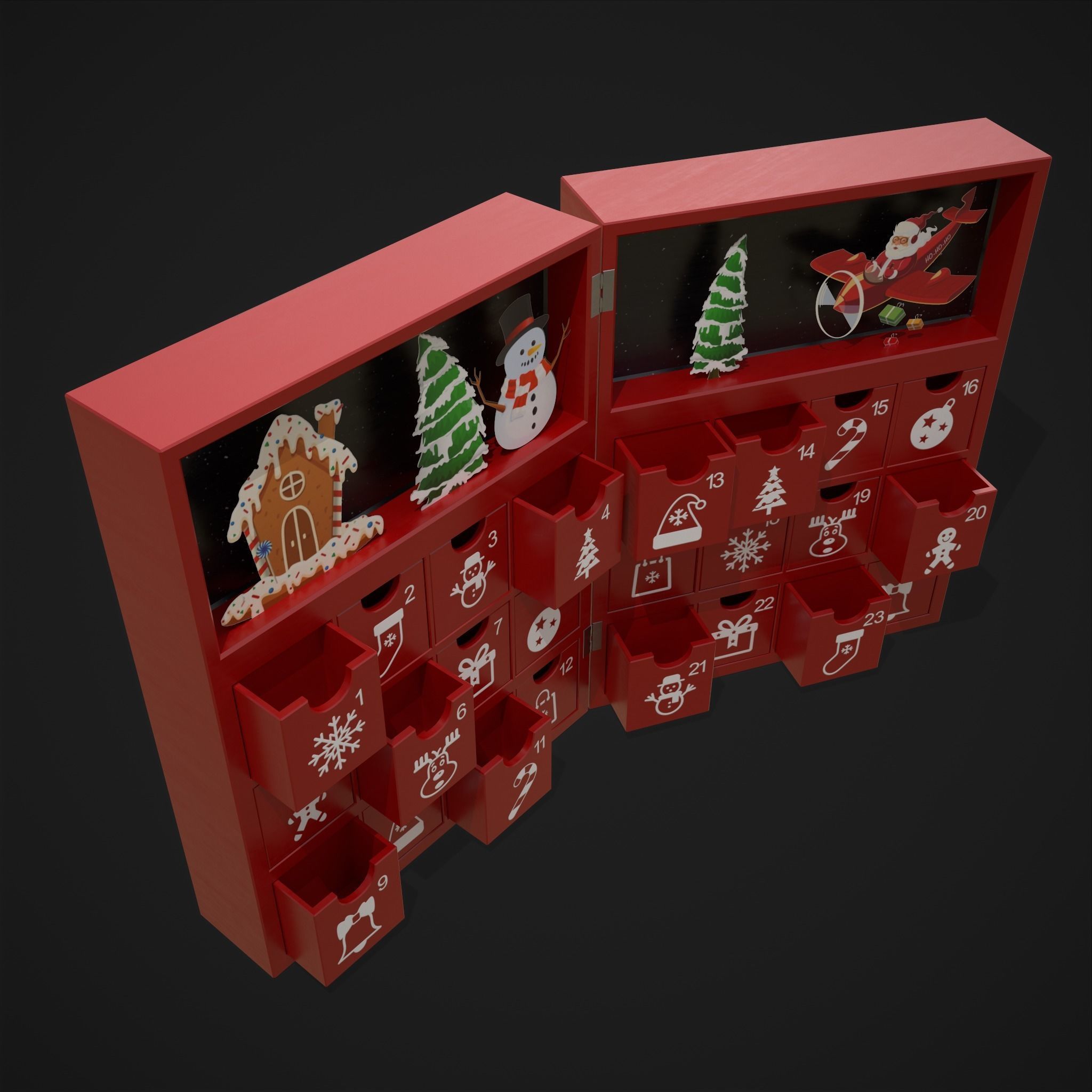Christmas Cookies Calendar and Hot Chocolate Pack 3D Model Collection_36