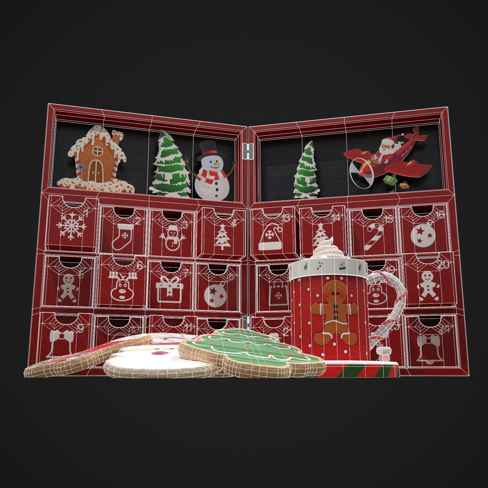 Christmas Cookies Calendar and Hot Chocolate Pack 3D Model Collection_6