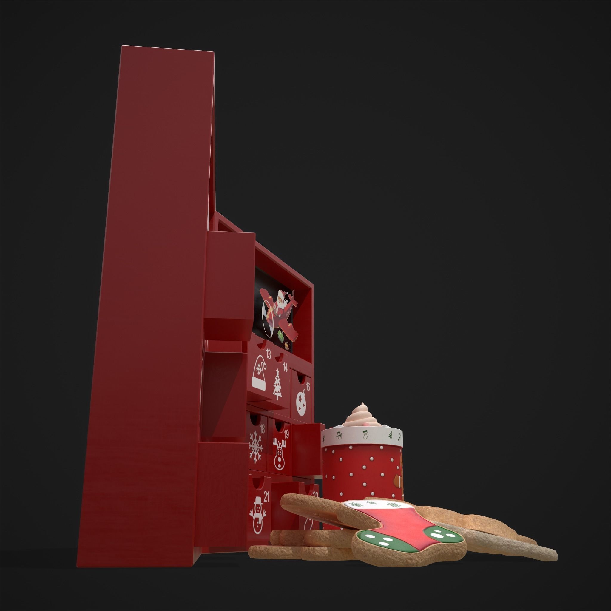 Christmas Cookies Calendar and Hot Chocolate Pack 3D Model Collection_19
