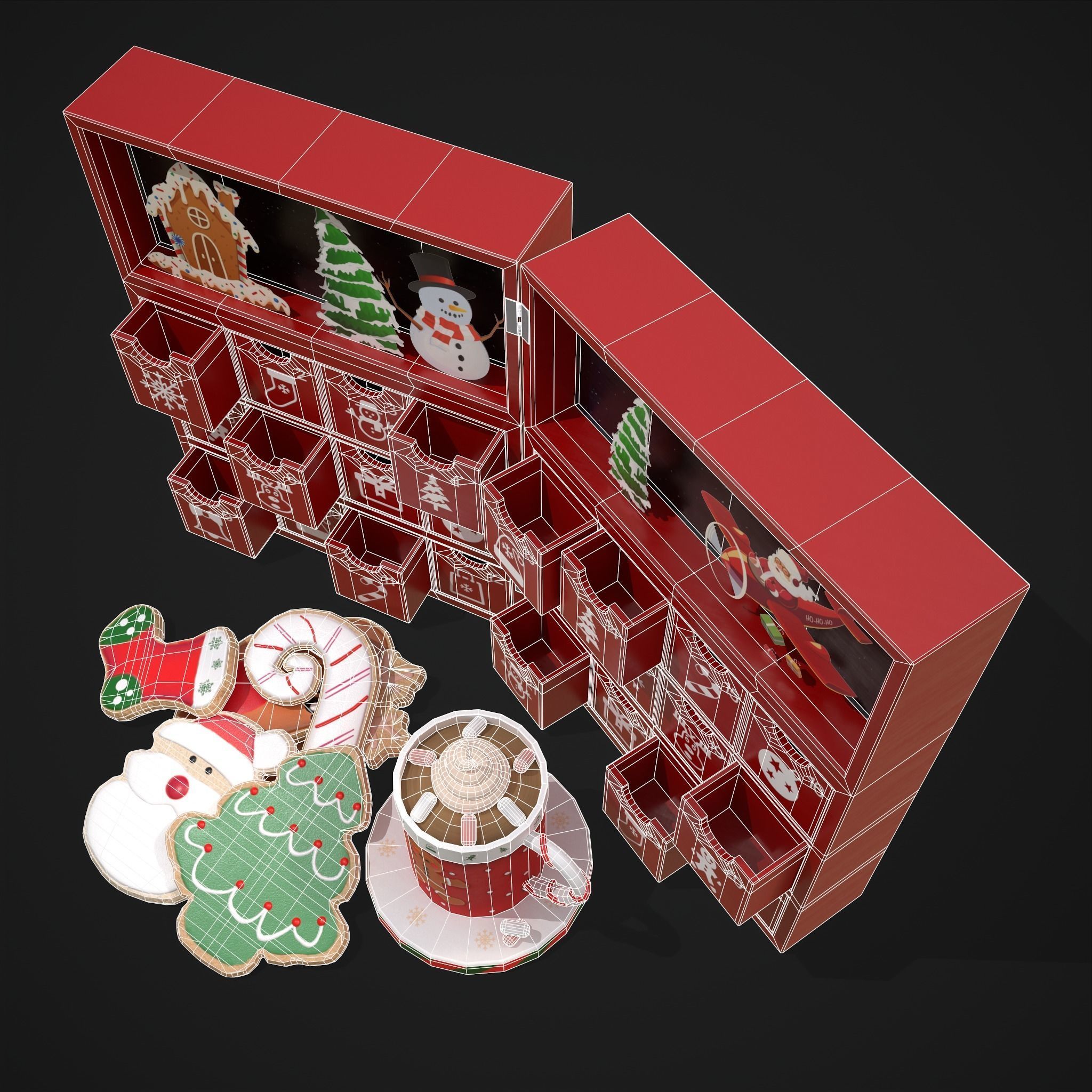 Christmas Cookies Calendar and Hot Chocolate Pack 3D Model Collection_8