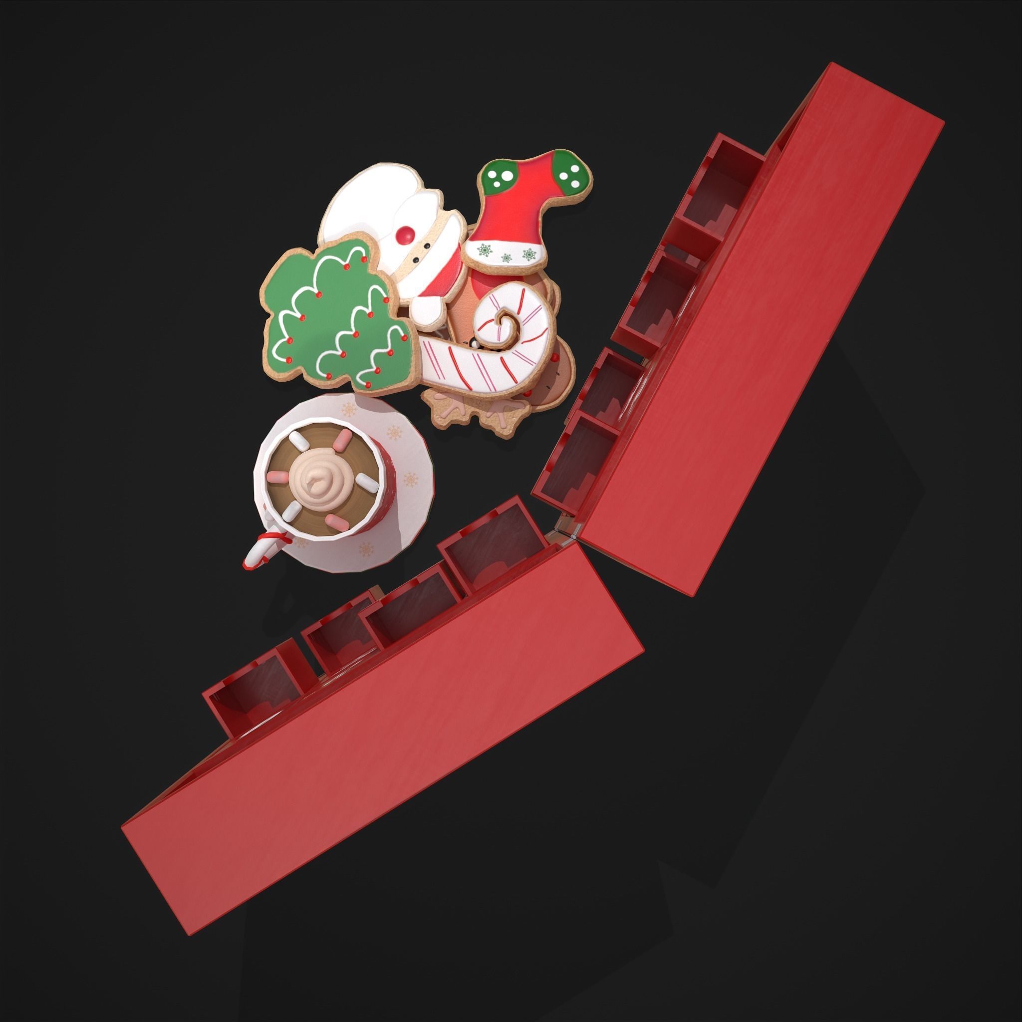 Christmas Cookies Calendar and Hot Chocolate Pack 3D Model Collection_17