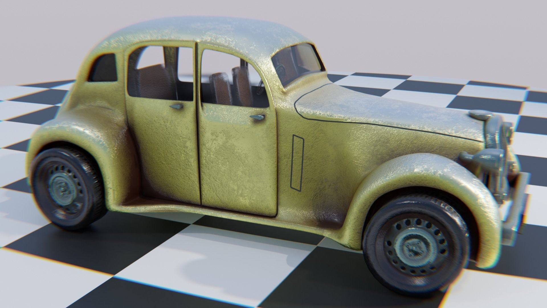 Vintage Car Pack - Old Car Model Low-poly 3D model_16