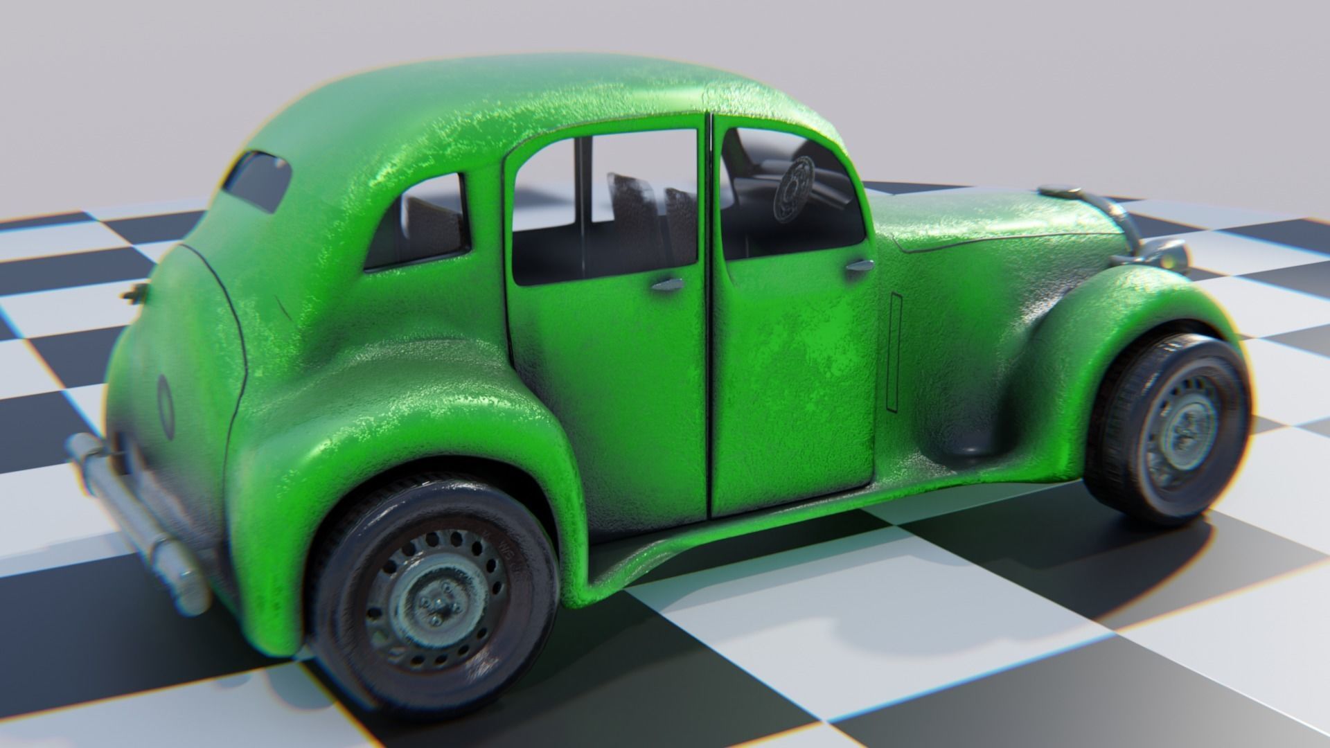 Vintage Car Pack - Old Car Model Low-poly 3D model_19