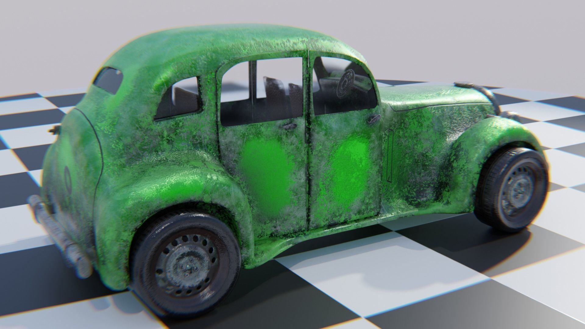 Vintage Car Pack - Old Car Model Low-poly 3D model_17