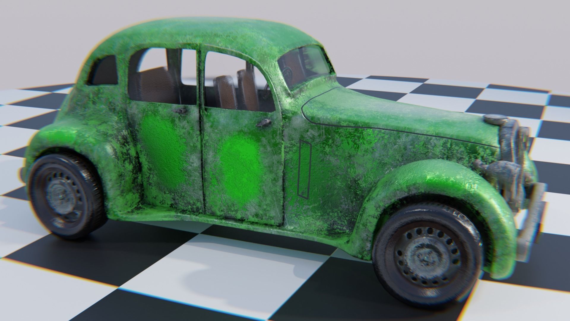 Vintage Car Pack - Old Car Model Low-poly 3D model_18