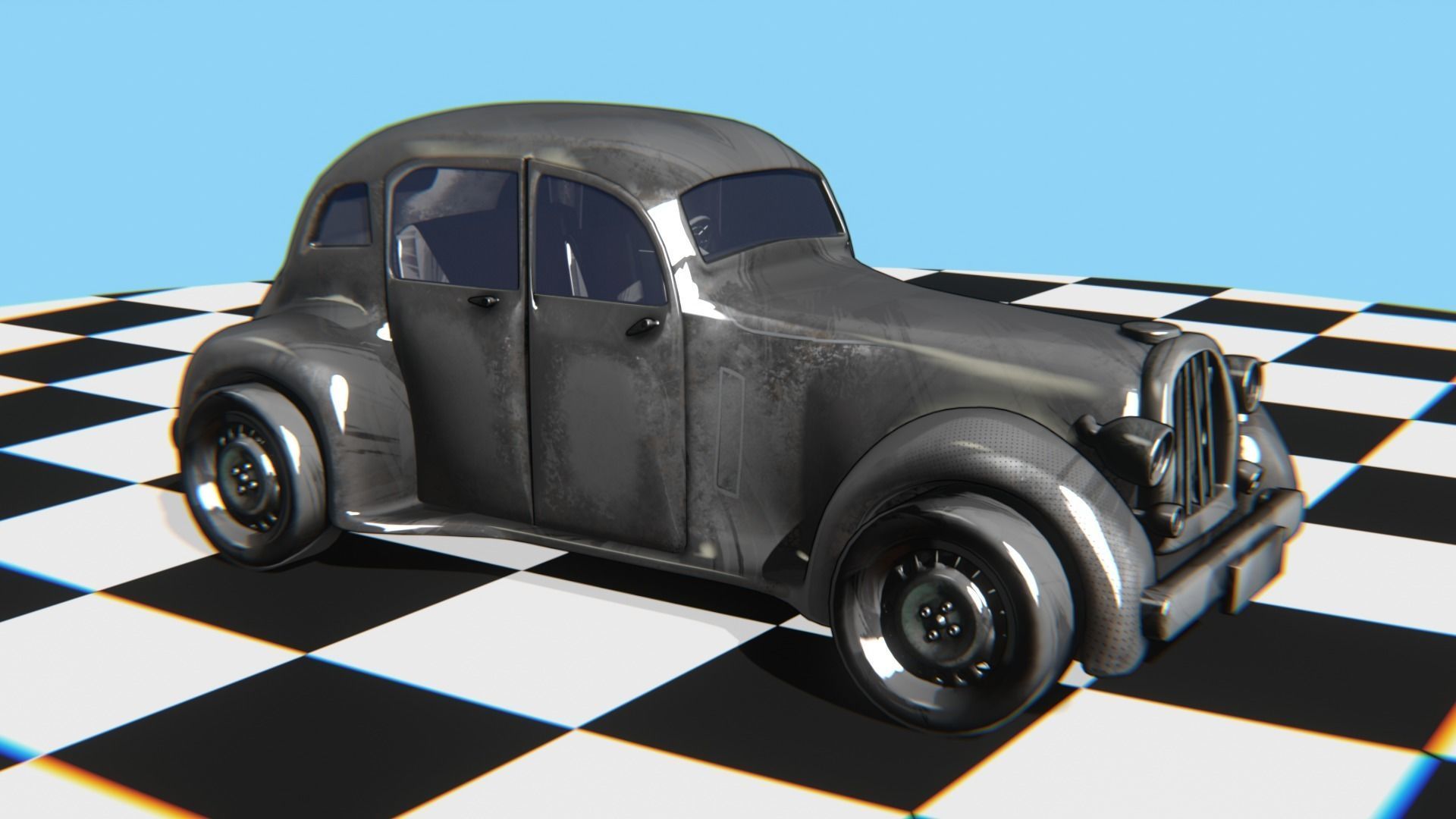 Vintage Car Pack - Old Car Model Low-poly 3D model_52