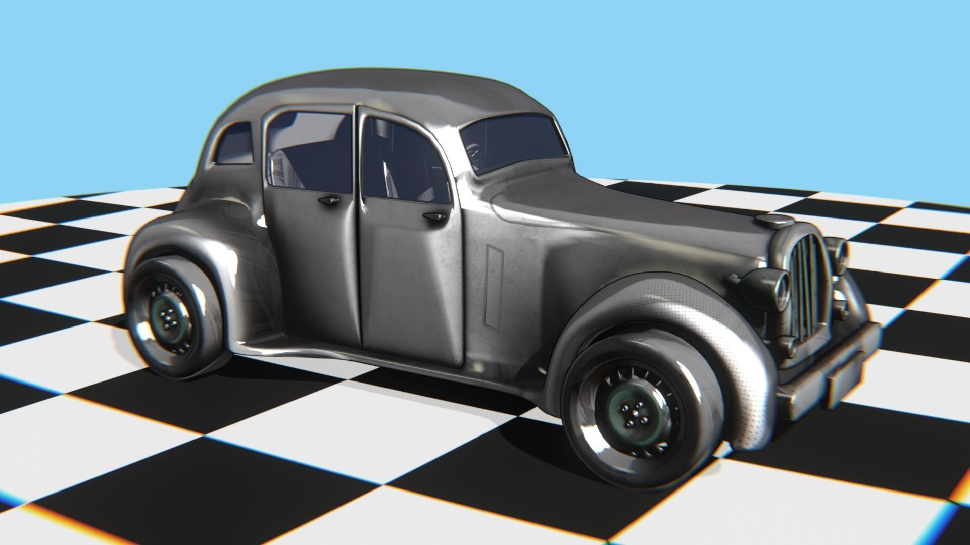Vintage Car Pack - Old Car Model Low-poly 3D model_54