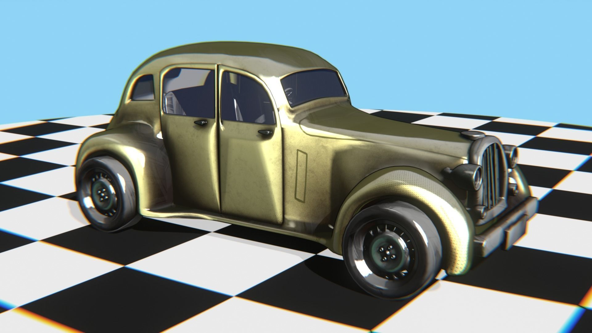 Vintage Car Pack - Old Car Model Low-poly 3D model_42