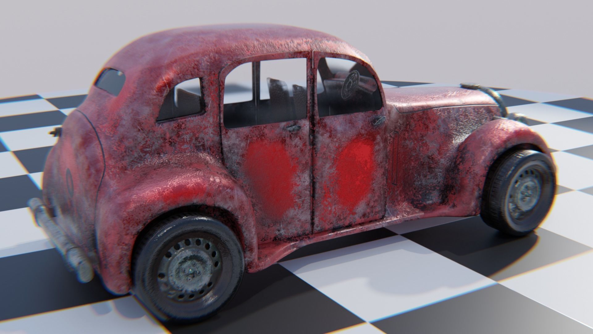 Vintage Car Pack - Old Car Model Low-poly 3D model_21