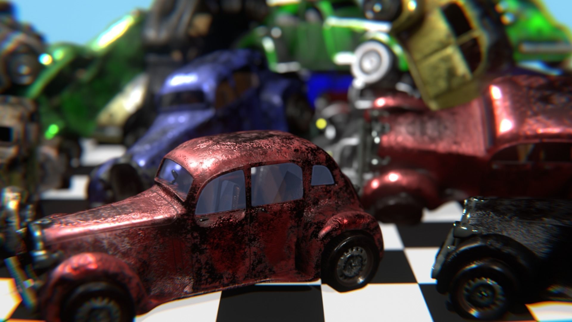 Vintage Car Pack - Old Car Model Low-poly 3D model_3