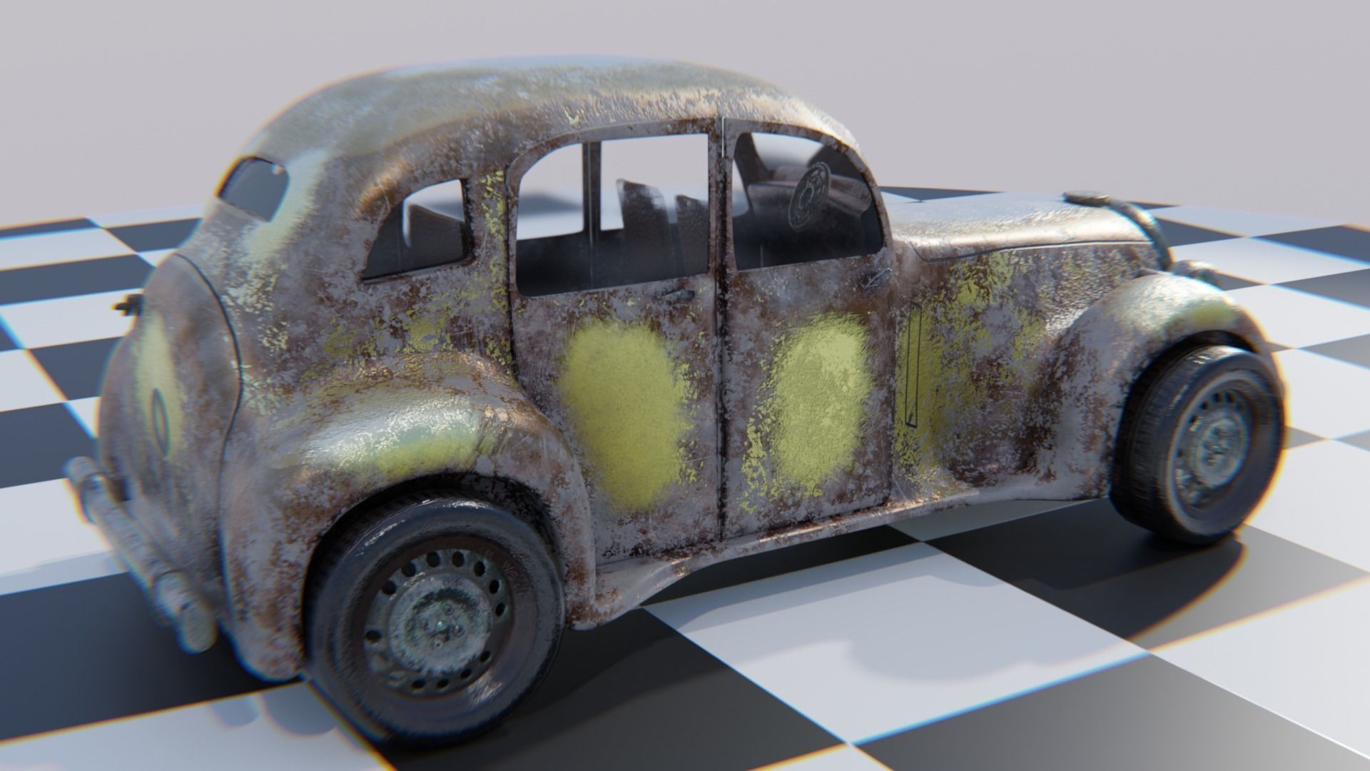 Vintage Car Pack - Old Car Model Low-poly 3D model_13