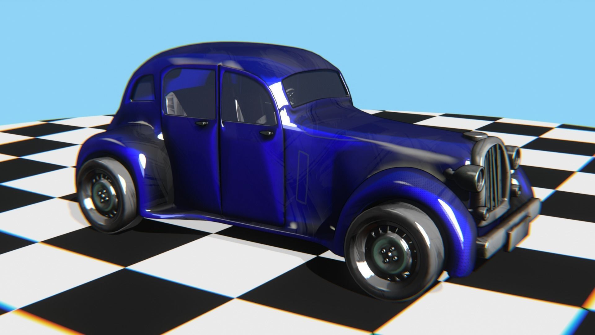 Vintage Car Pack - Old Car Model Low-poly 3D model_38