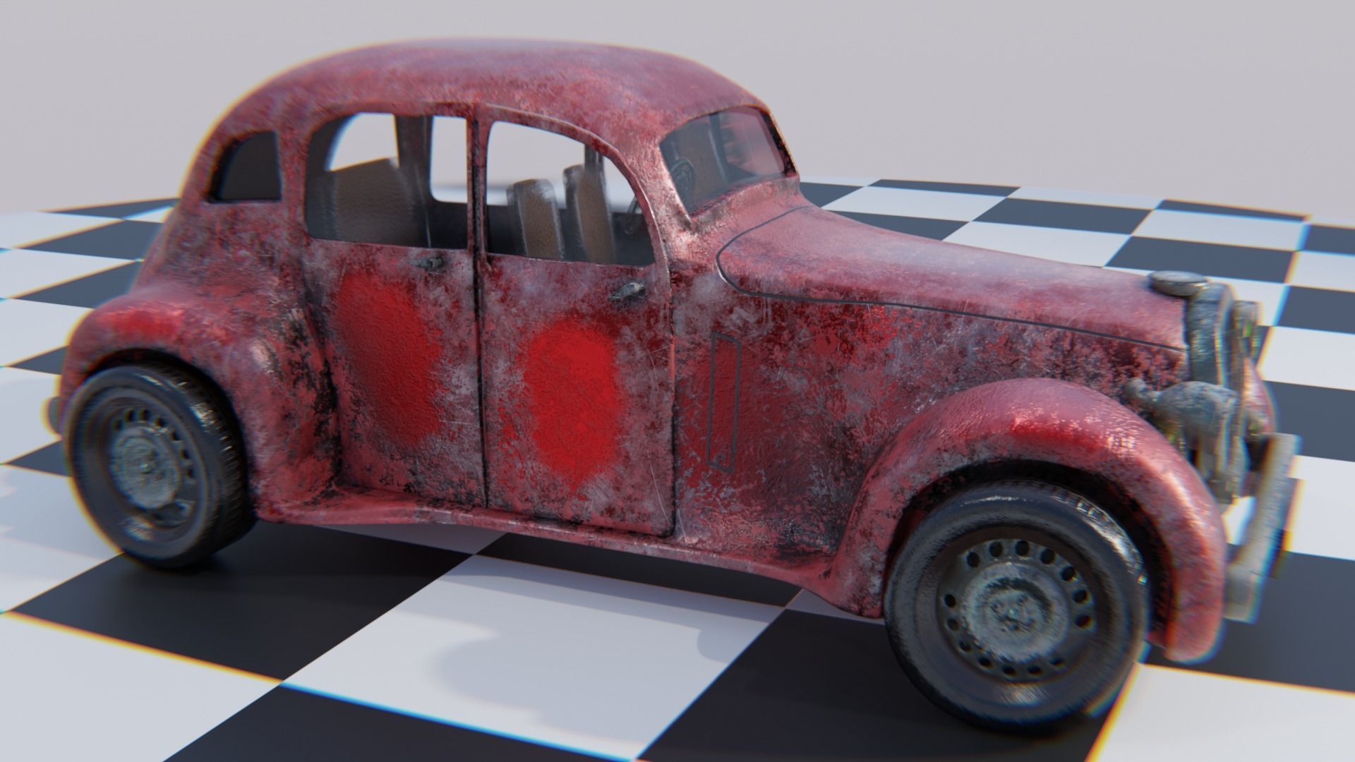 Vintage Car Pack - Old Car Model Low-poly 3D model_22