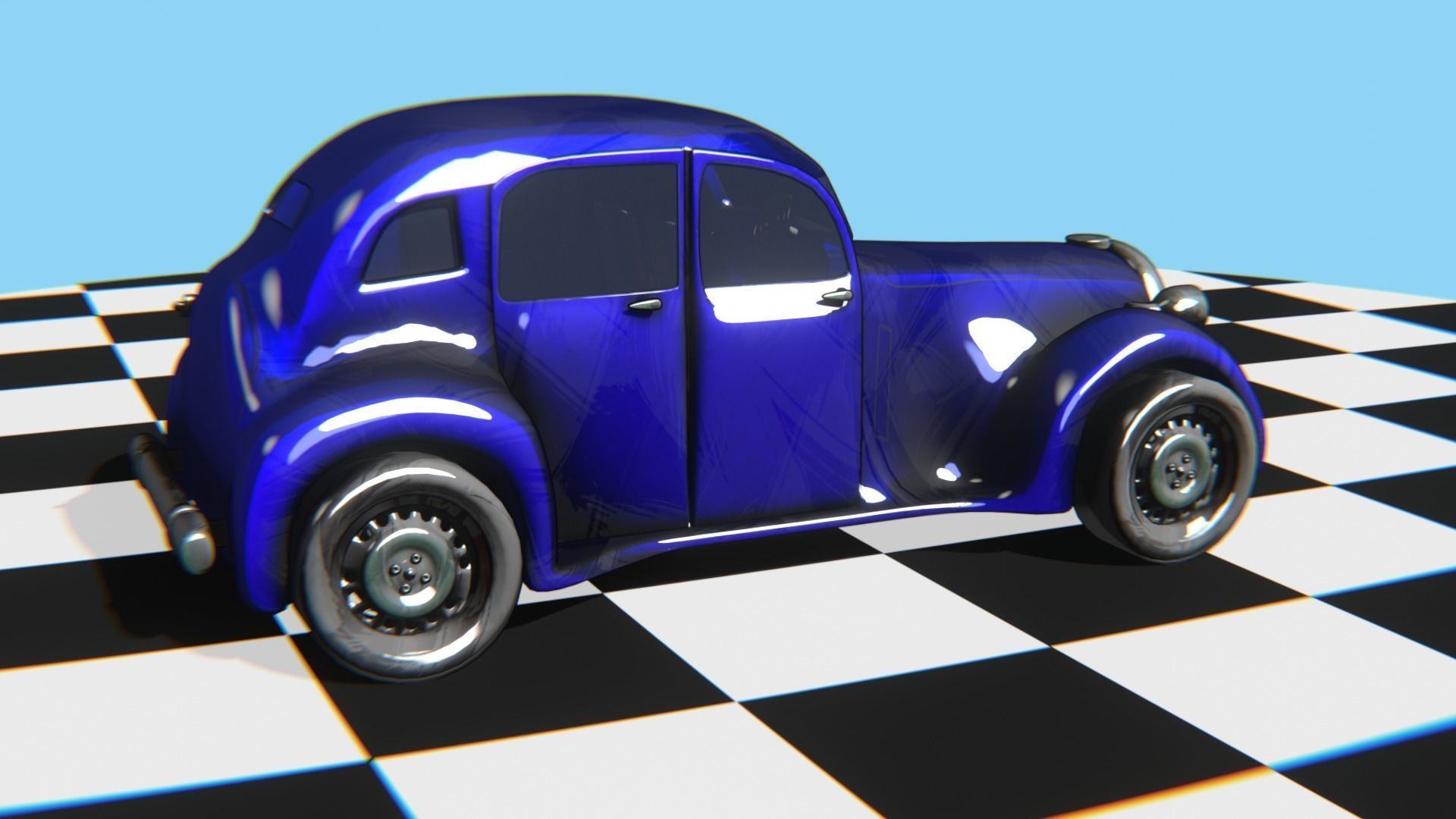 Vintage Car Pack - Old Car Model Low-poly 3D model_37