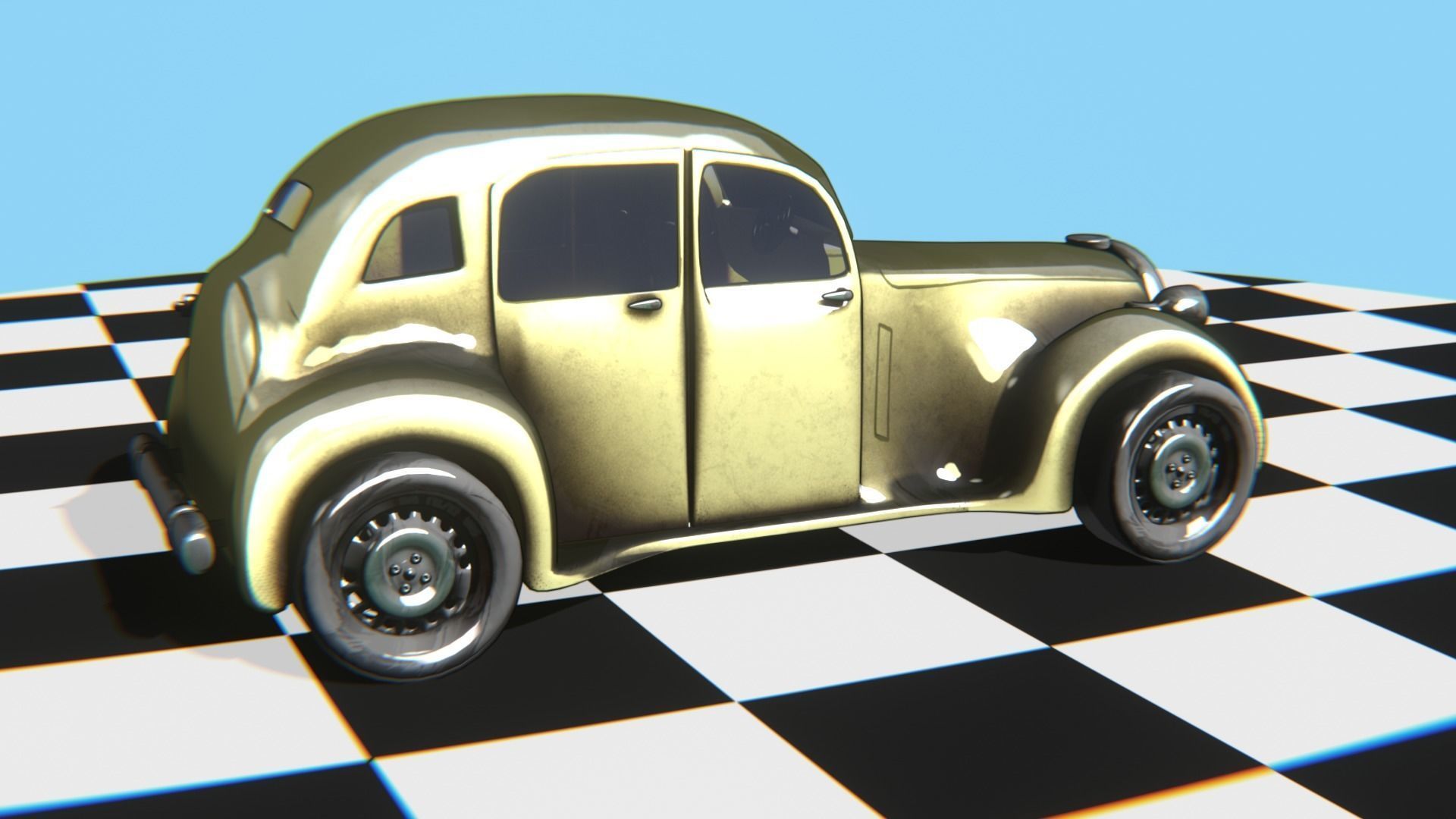 Vintage Car Pack - Old Car Model Low-poly 3D model_41