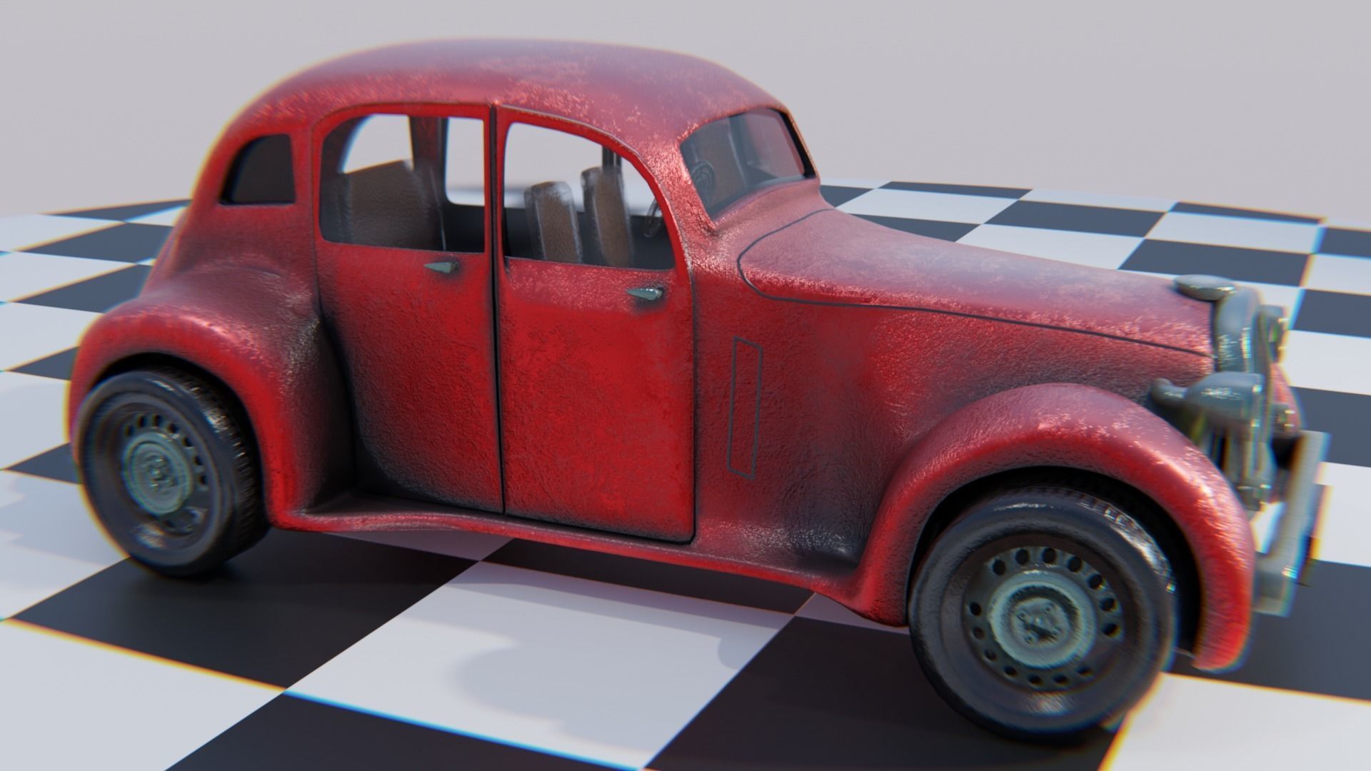 Vintage Car Pack - Old Car Model Low-poly 3D model_24