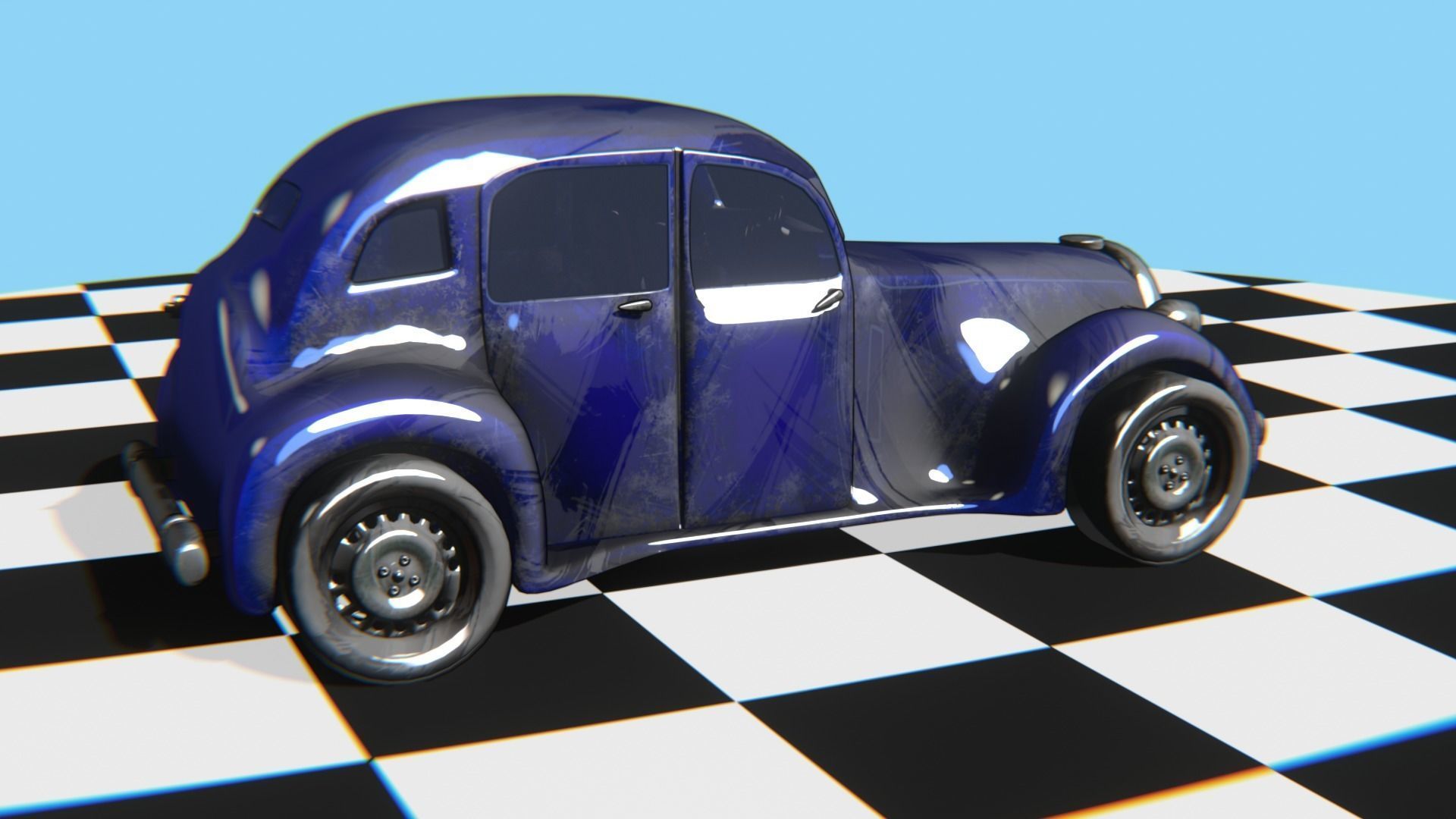 Vintage Car Pack - Old Car Model Low-poly 3D model_35