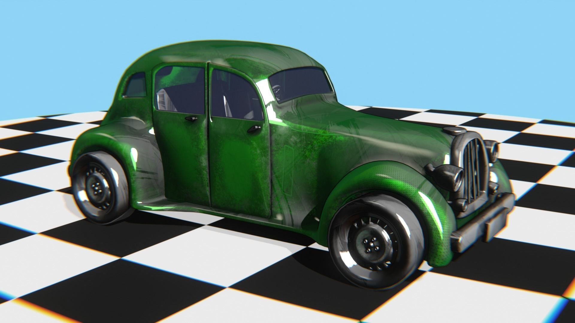 Vintage Car Pack - Old Car Model Low-poly 3D model_44