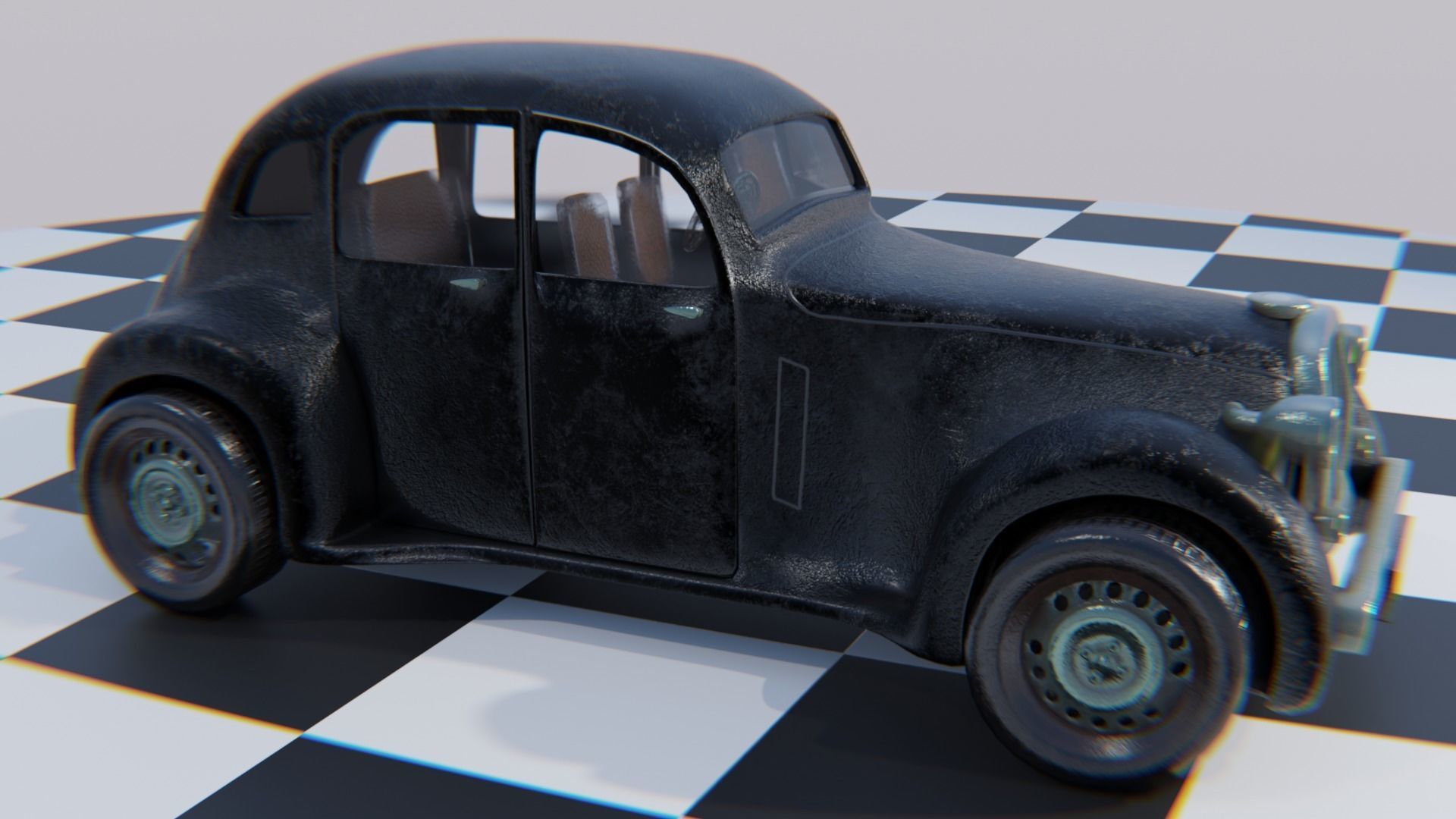 Vintage Car Pack - Old Car Model Low-poly 3D model_8