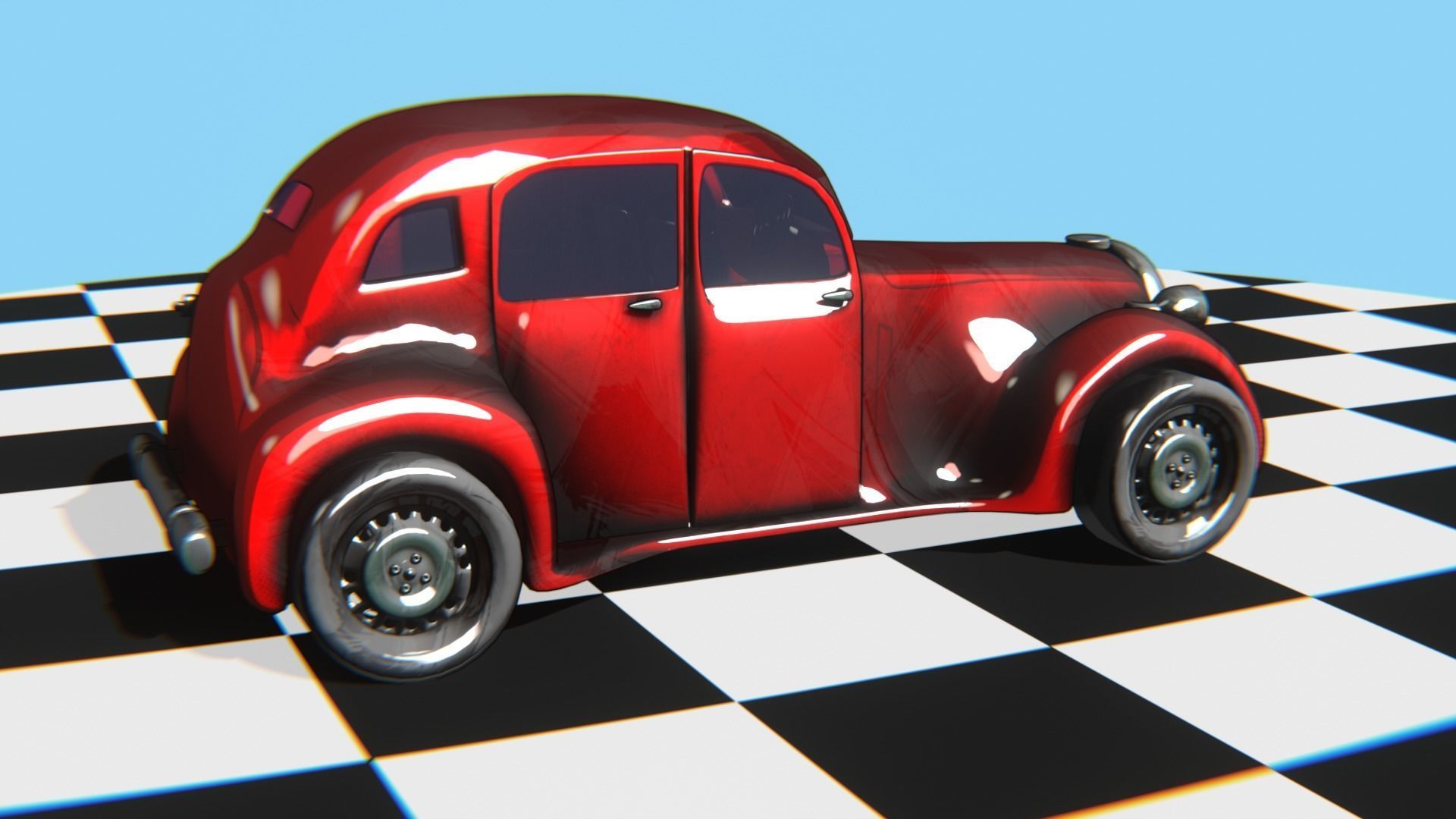 Vintage Car Pack - Old Car Model Low-poly 3D model_49