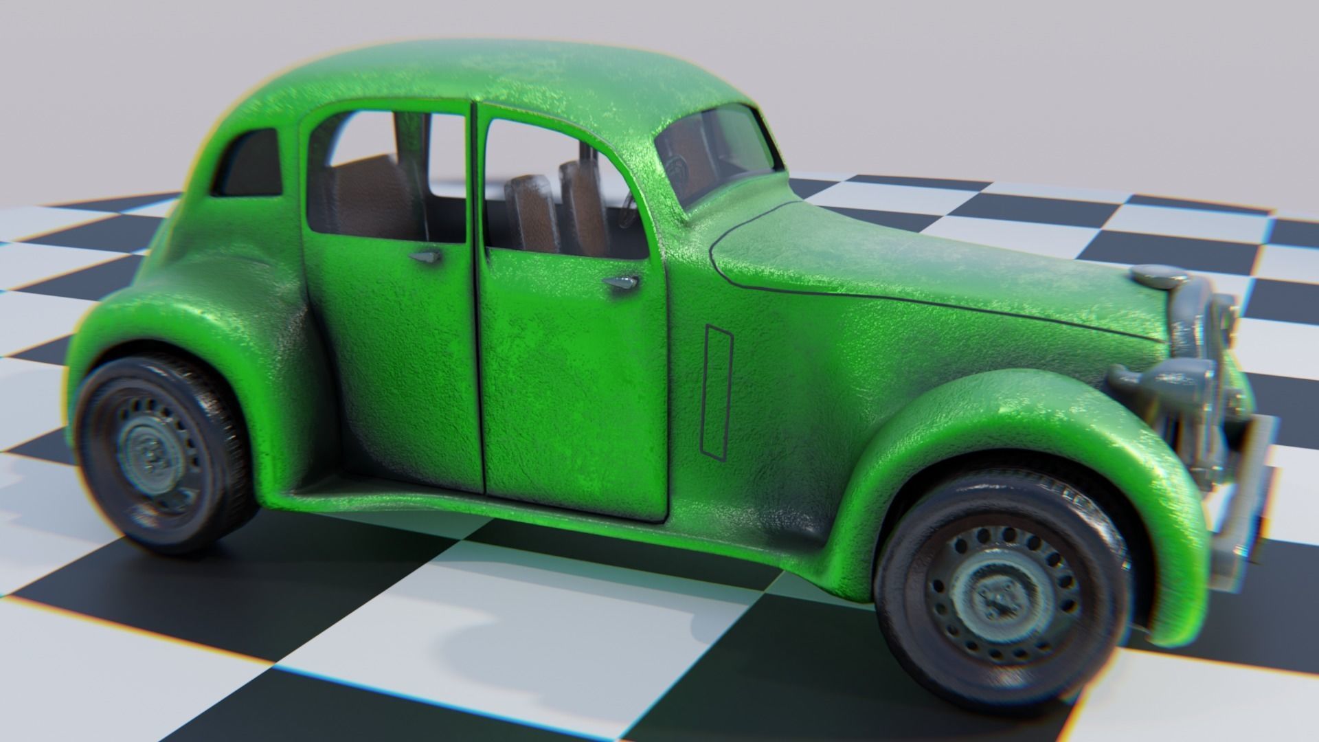 Vintage Car Pack - Old Car Model Low-poly 3D model_20
