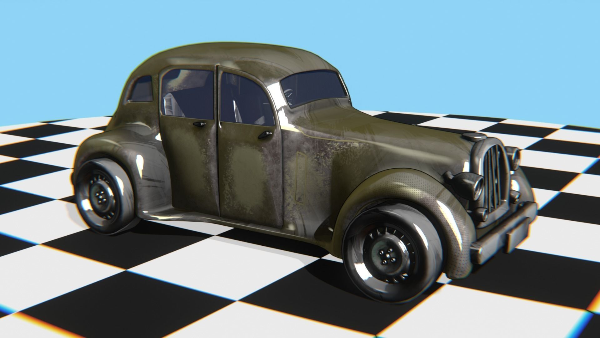 Vintage Car Pack - Old Car Model Low-poly 3D model_40
