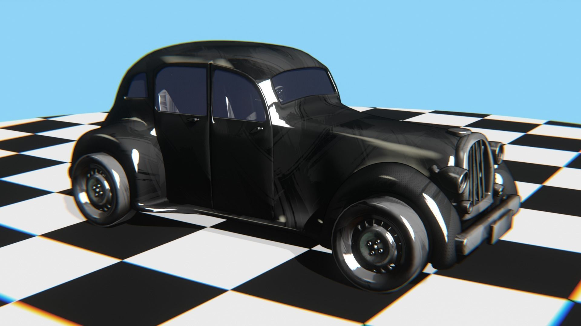 Vintage Car Pack - Old Car Model Low-poly 3D model_32