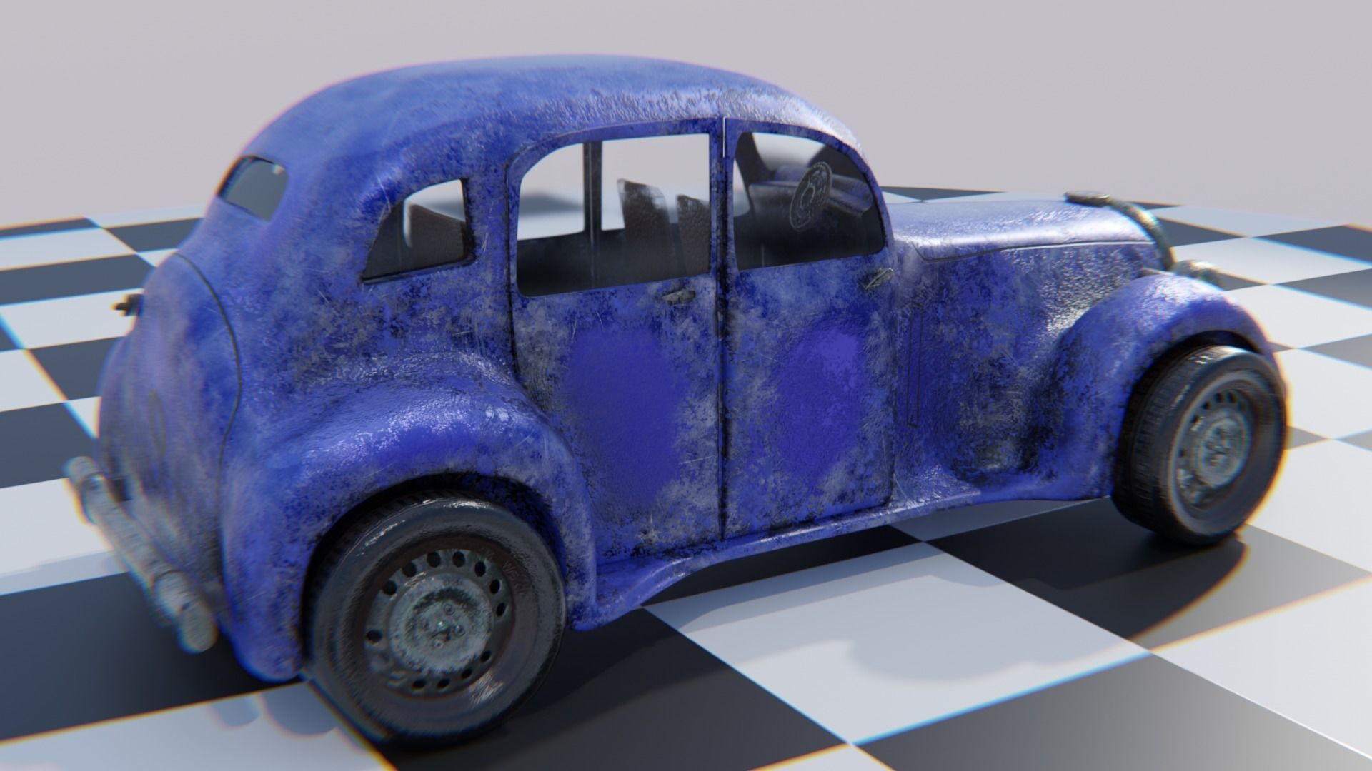 Vintage Car Pack - Old Car Model Low-poly 3D model_9