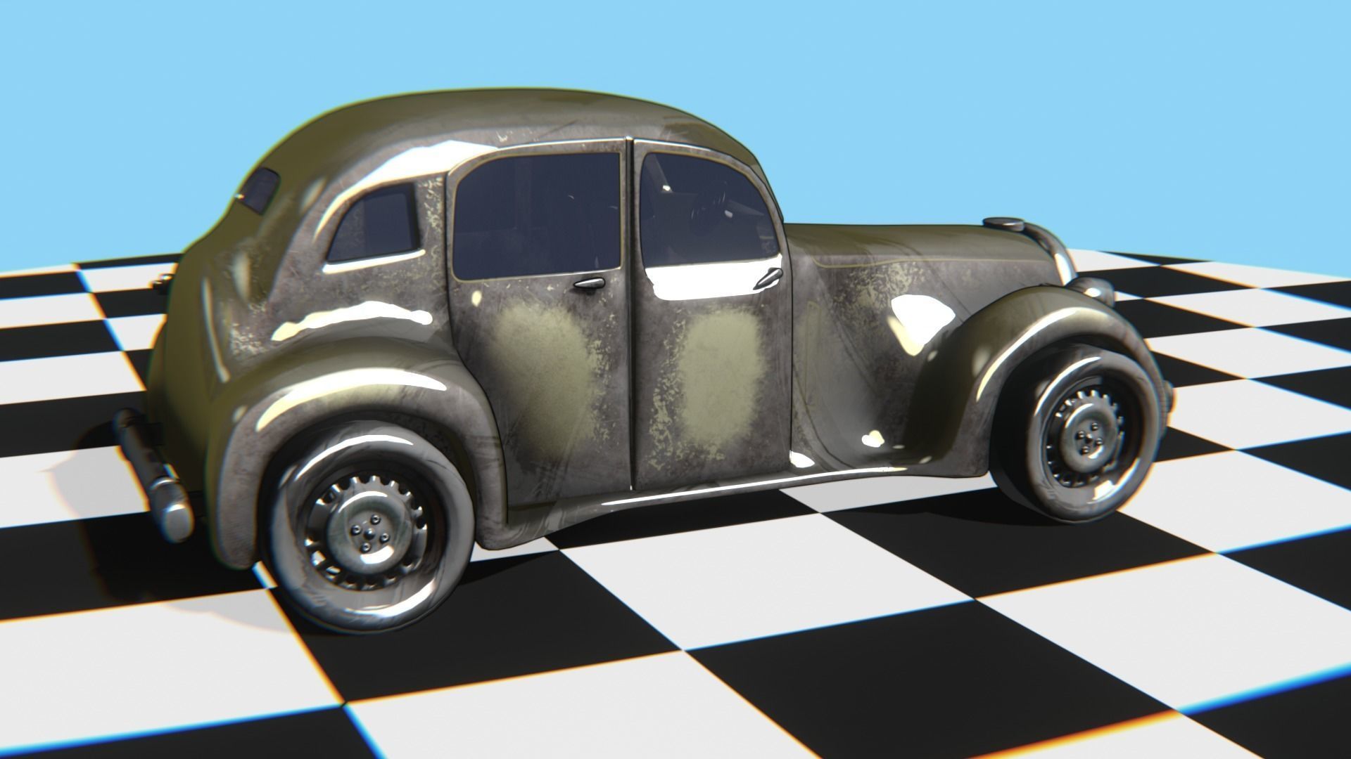 Vintage Car Pack - Old Car Model Low-poly 3D model_39