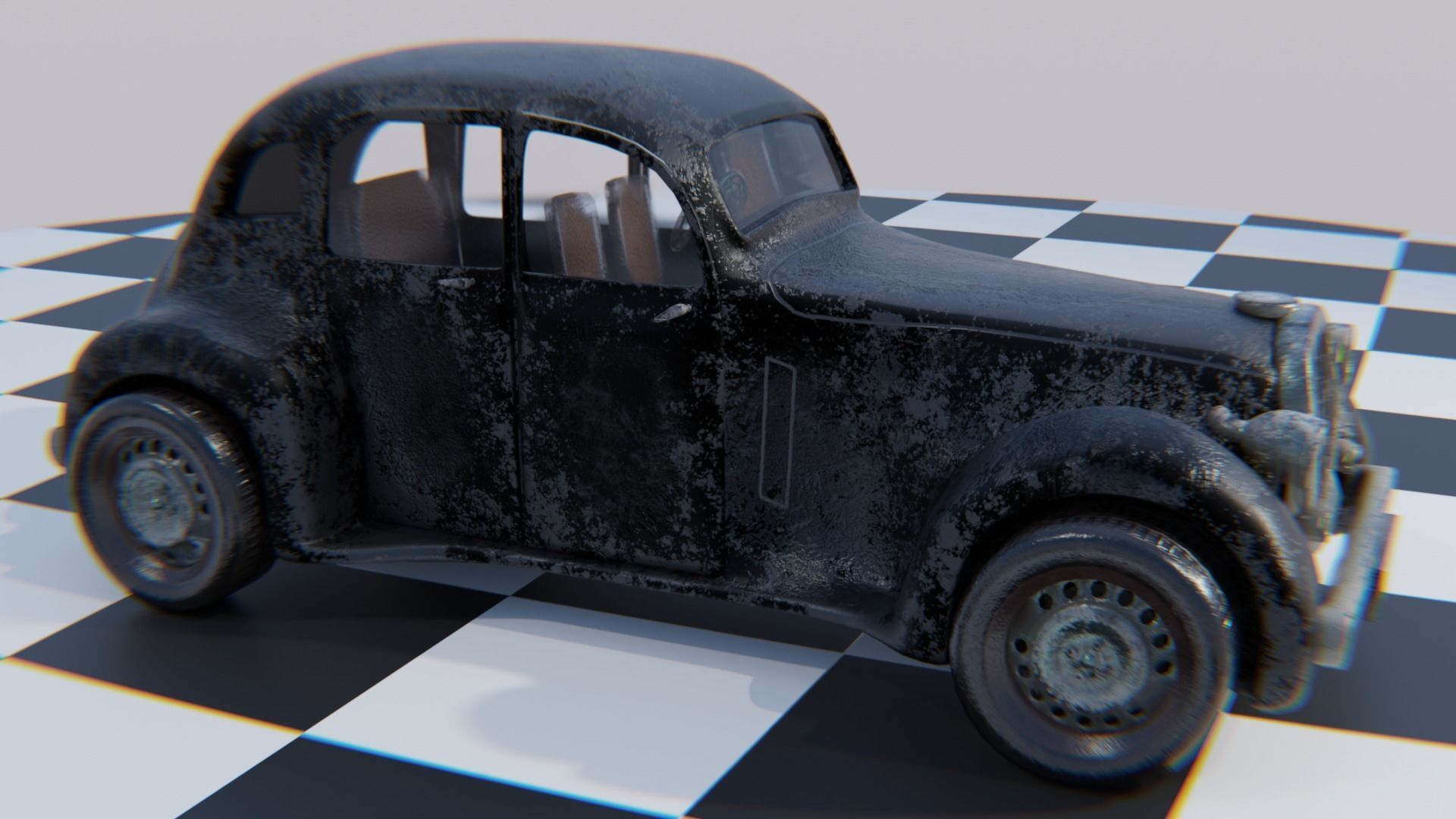Vintage Car Pack - Old Car Model Low-poly 3D model_6