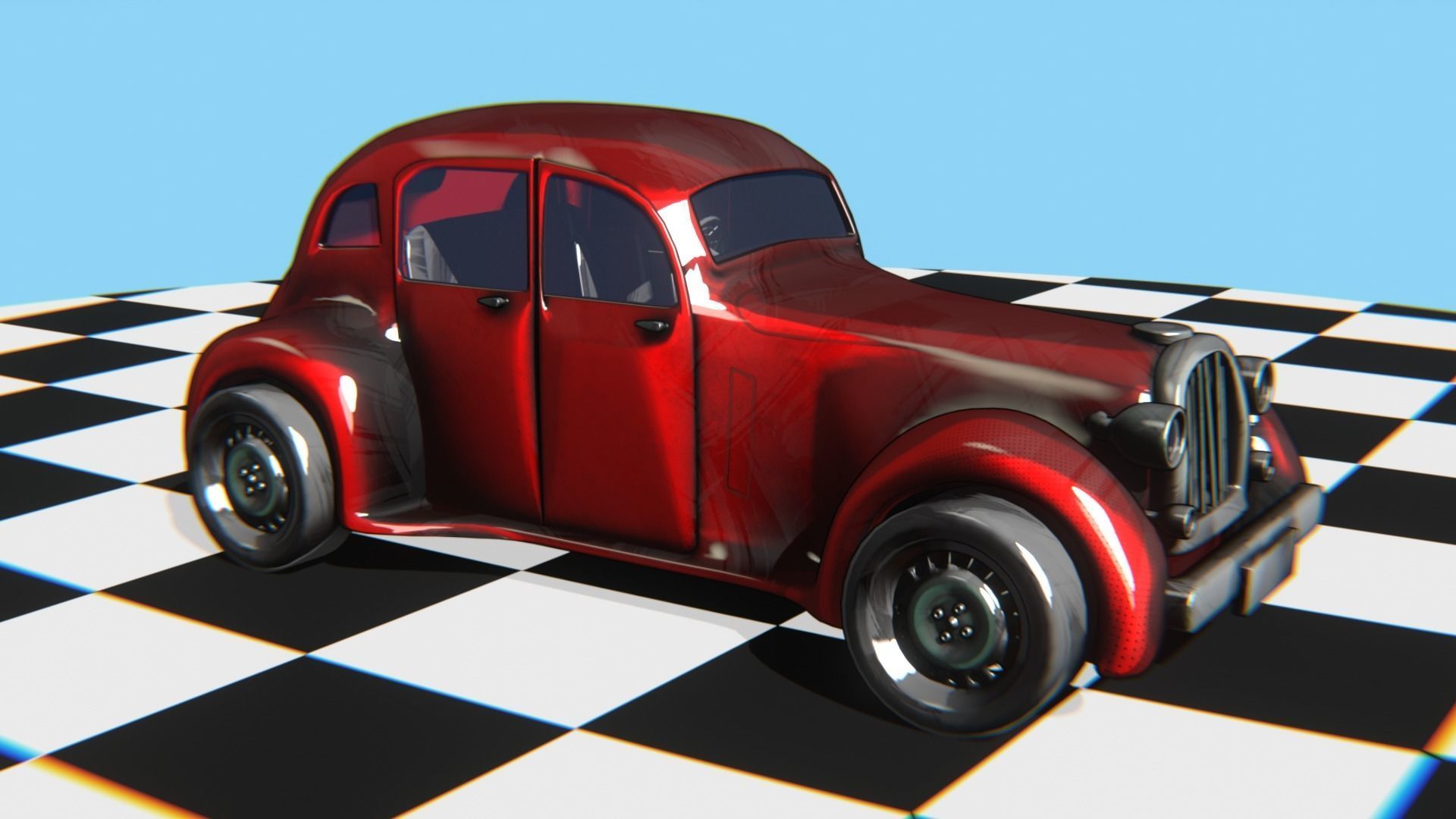 Vintage Car Pack - Old Car Model Low-poly 3D model_50